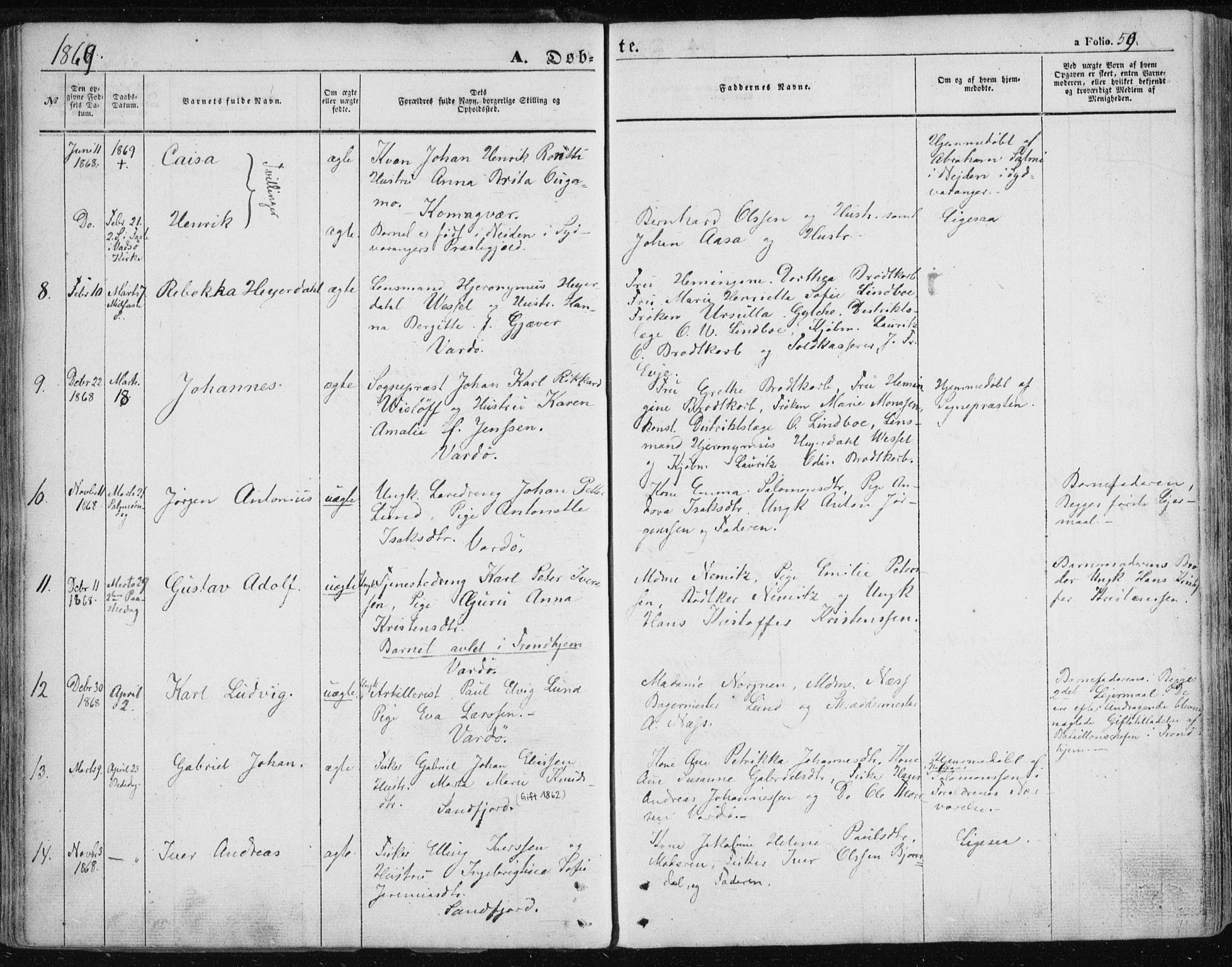 Vardø sokneprestkontor, SATØ/S-1332/H/Ha/L0004kirke: Parish register (official) no. 4, 1862-1871, p. 59