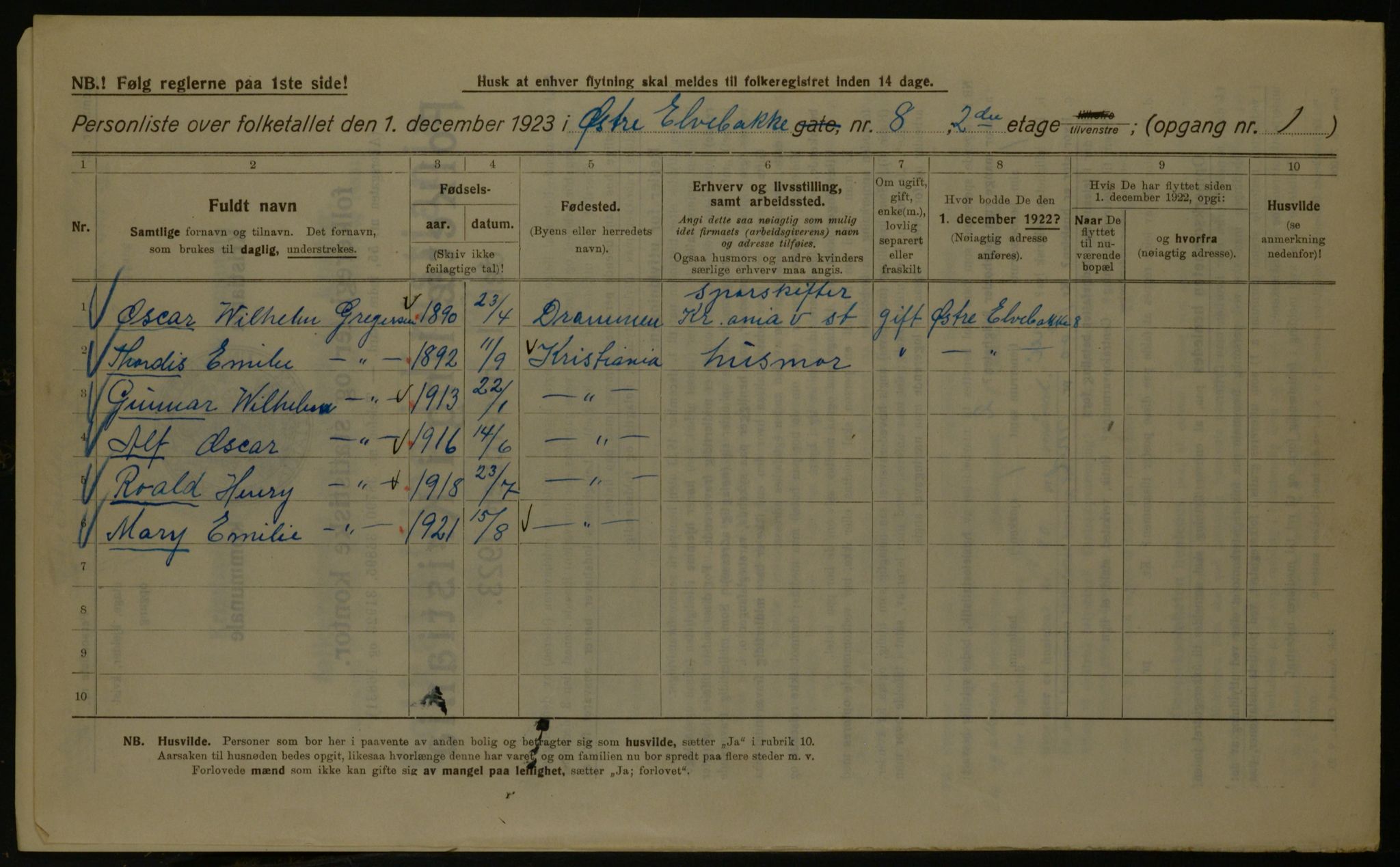 OBA, Municipal Census 1923 for Kristiania, 1923, p. 142746