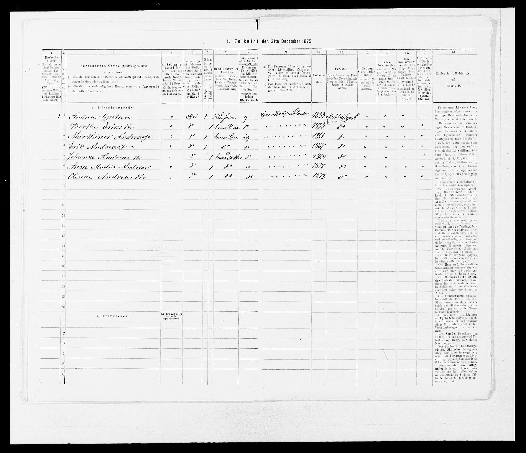 SAB, 1875 census for 1432P Førde, 1875, p. 1238