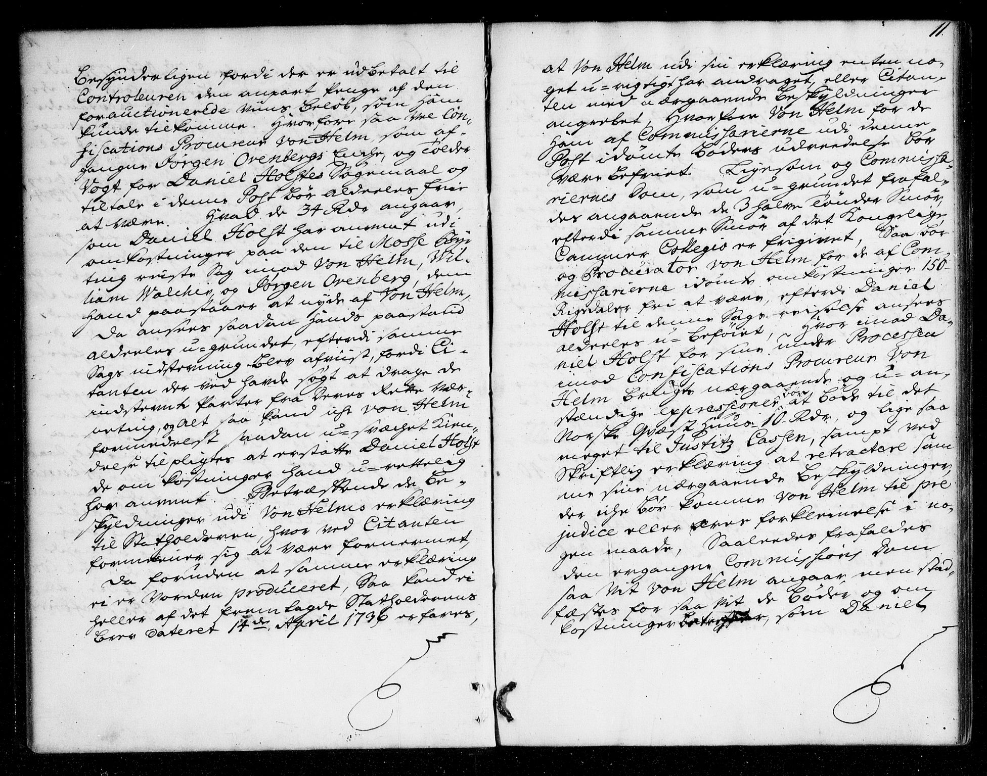 Overhoffretten 1667-1797, AV/RA-EA-2884/Aa/L0071: Avsiktsprotokoll, 1741, p. 10b-11a