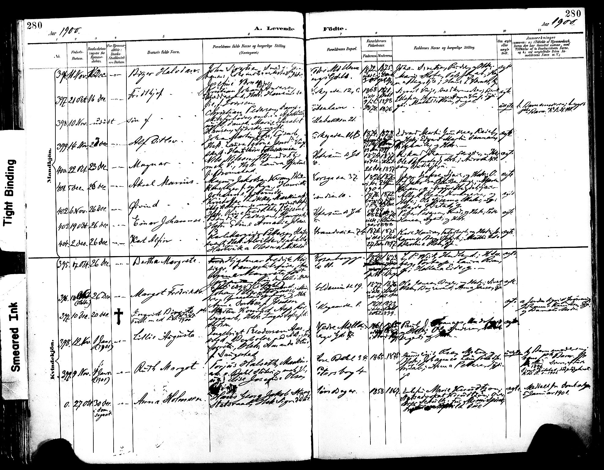 Ministerialprotokoller, klokkerbøker og fødselsregistre - Sør-Trøndelag, SAT/A-1456/604/L0197: Parish register (official) no. 604A18, 1893-1900, p. 280
