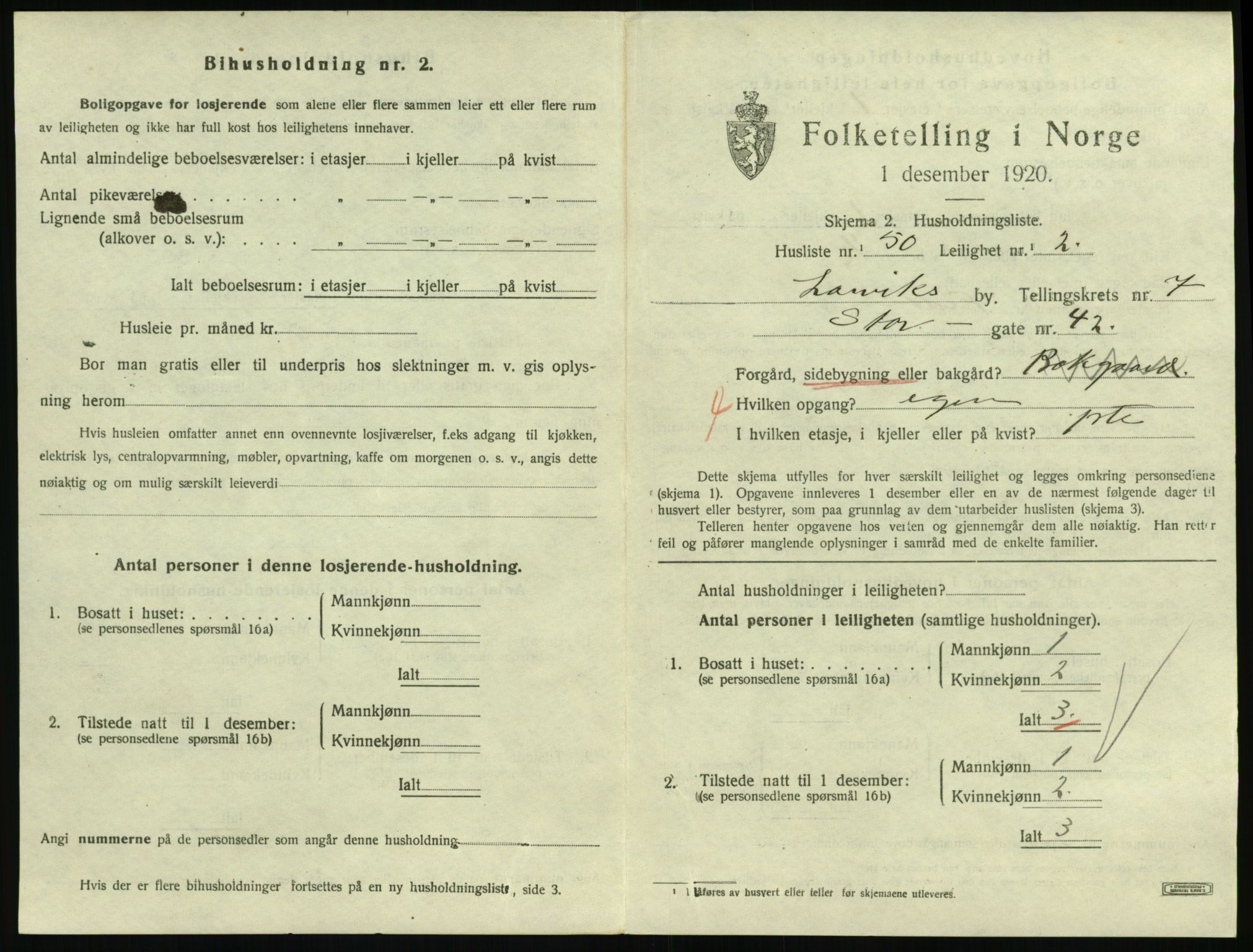 SAKO, 1920 census for Larvik, 1920, p. 6146