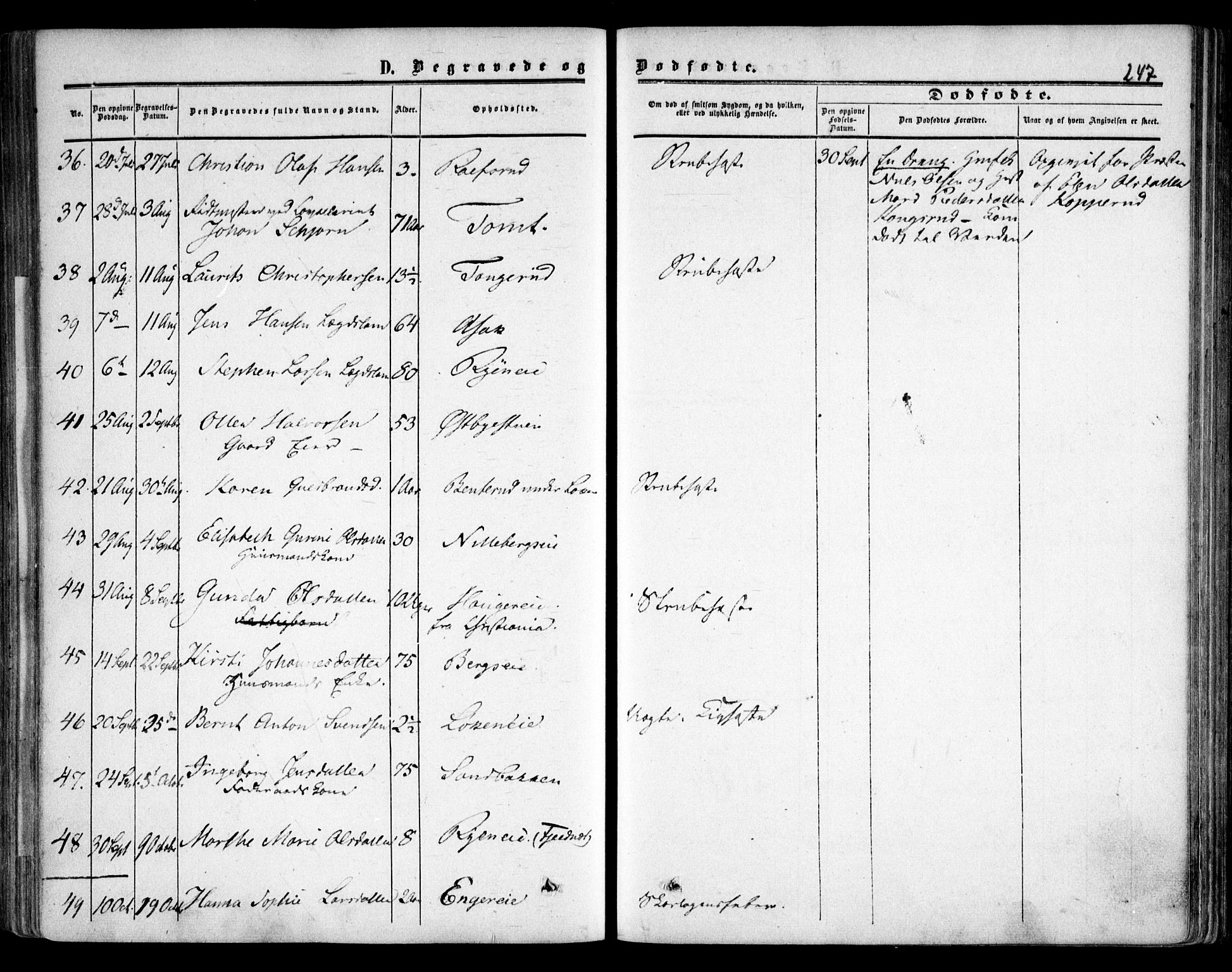 Skedsmo prestekontor Kirkebøker, AV/SAO-A-10033a/F/Fa/L0010: Parish register (official) no. I 10, 1854-1865, p. 247