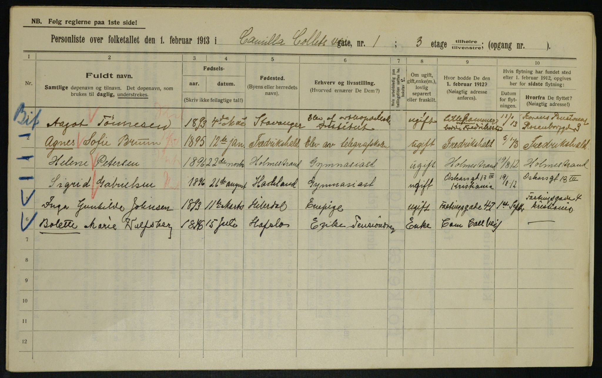 OBA, Municipal Census 1913 for Kristiania, 1913, p. 11589