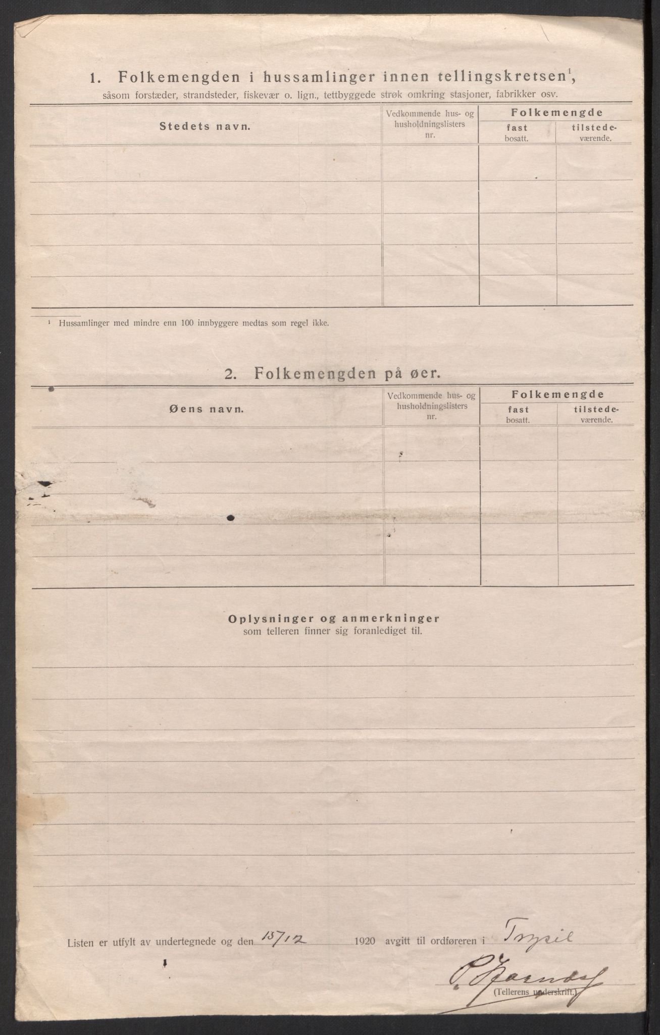 SAH, 1920 census for Trysil, 1920, p. 77