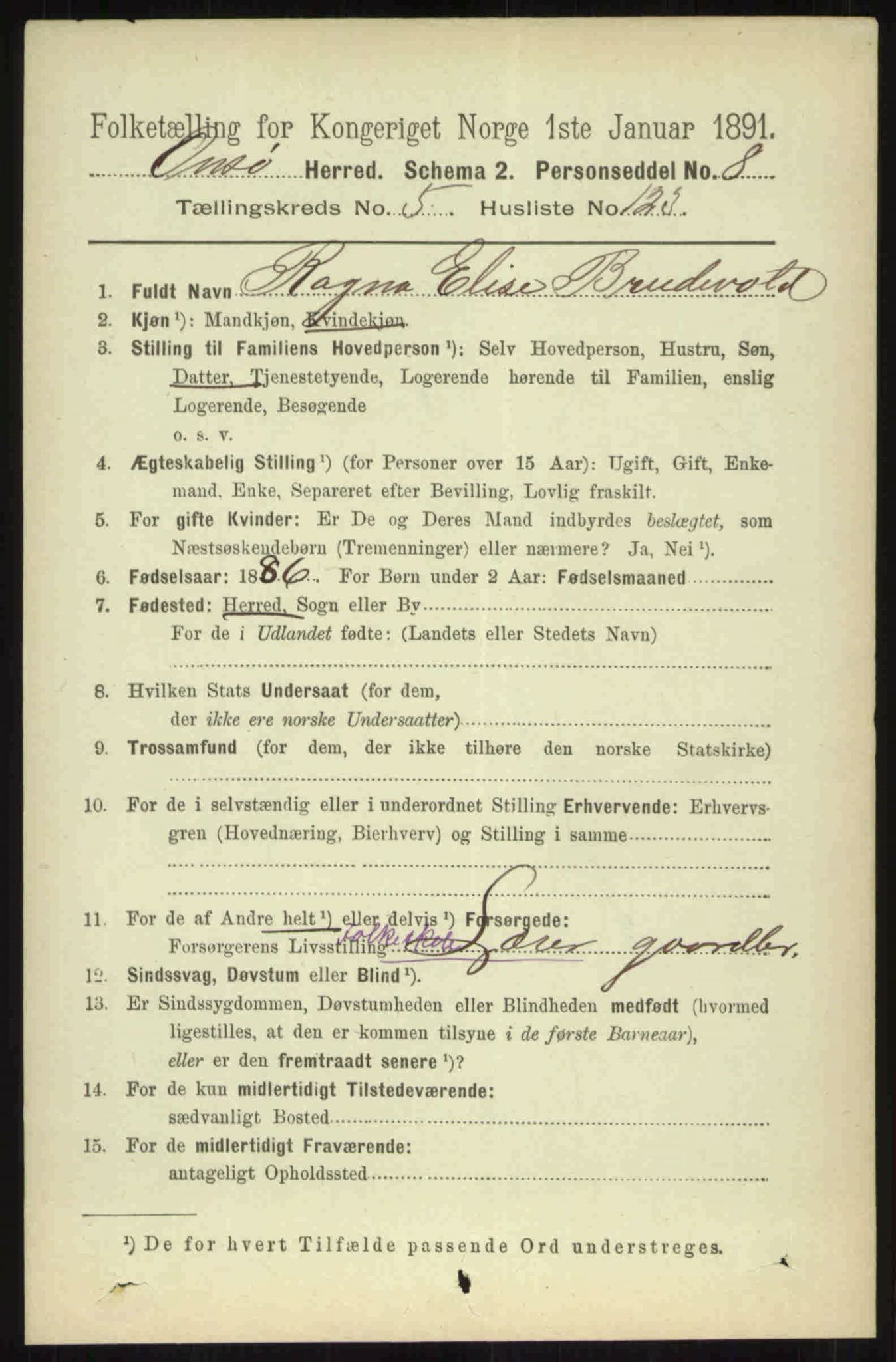 RA, 1891 census for 0134 Onsøy, 1891, p. 4660