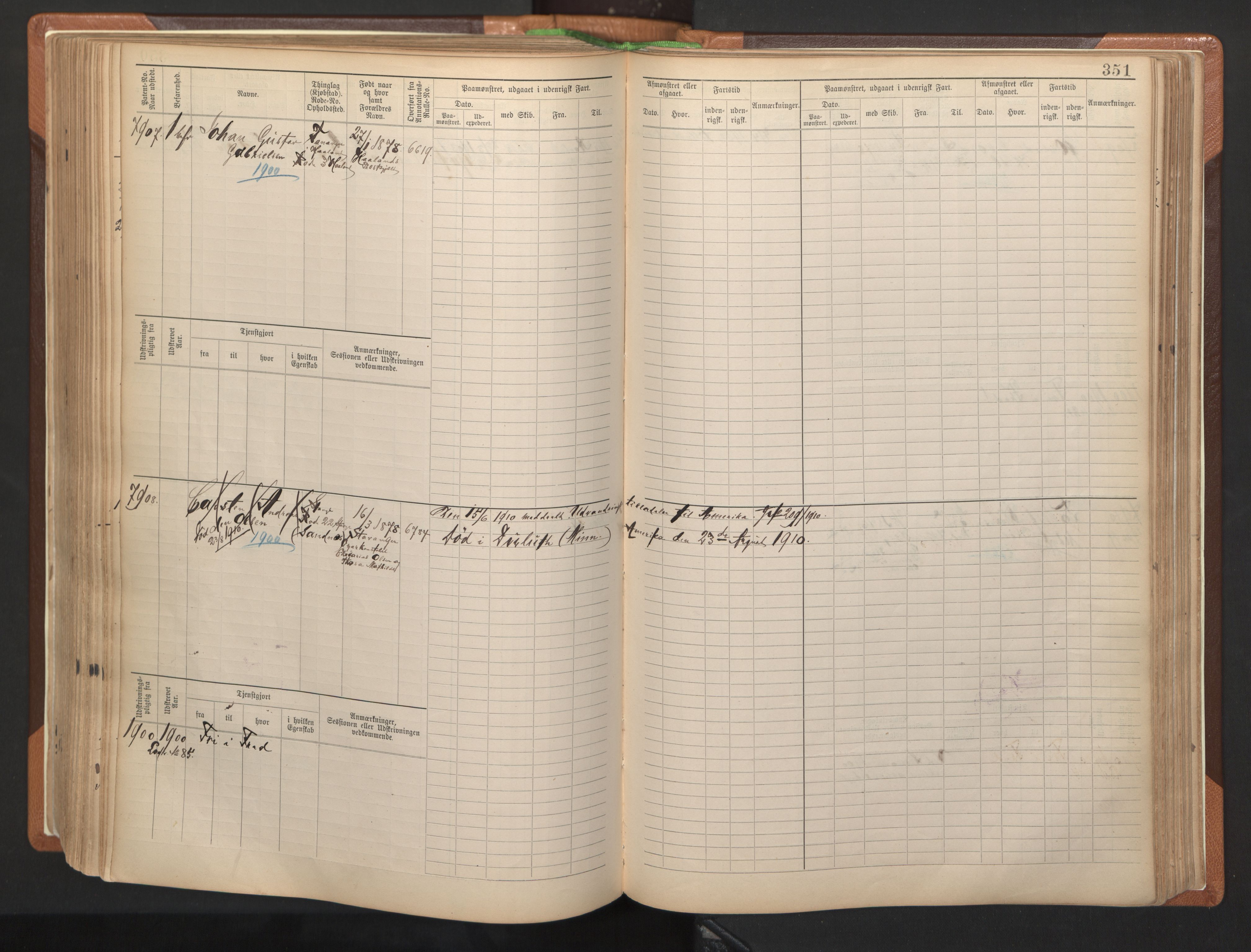 Stavanger sjømannskontor, AV/SAST-A-102006/F/Fb/Fbb/L0012: Sjøfartshovedrulle, patentnr. 7207-8158, 1894-1904, p. 354