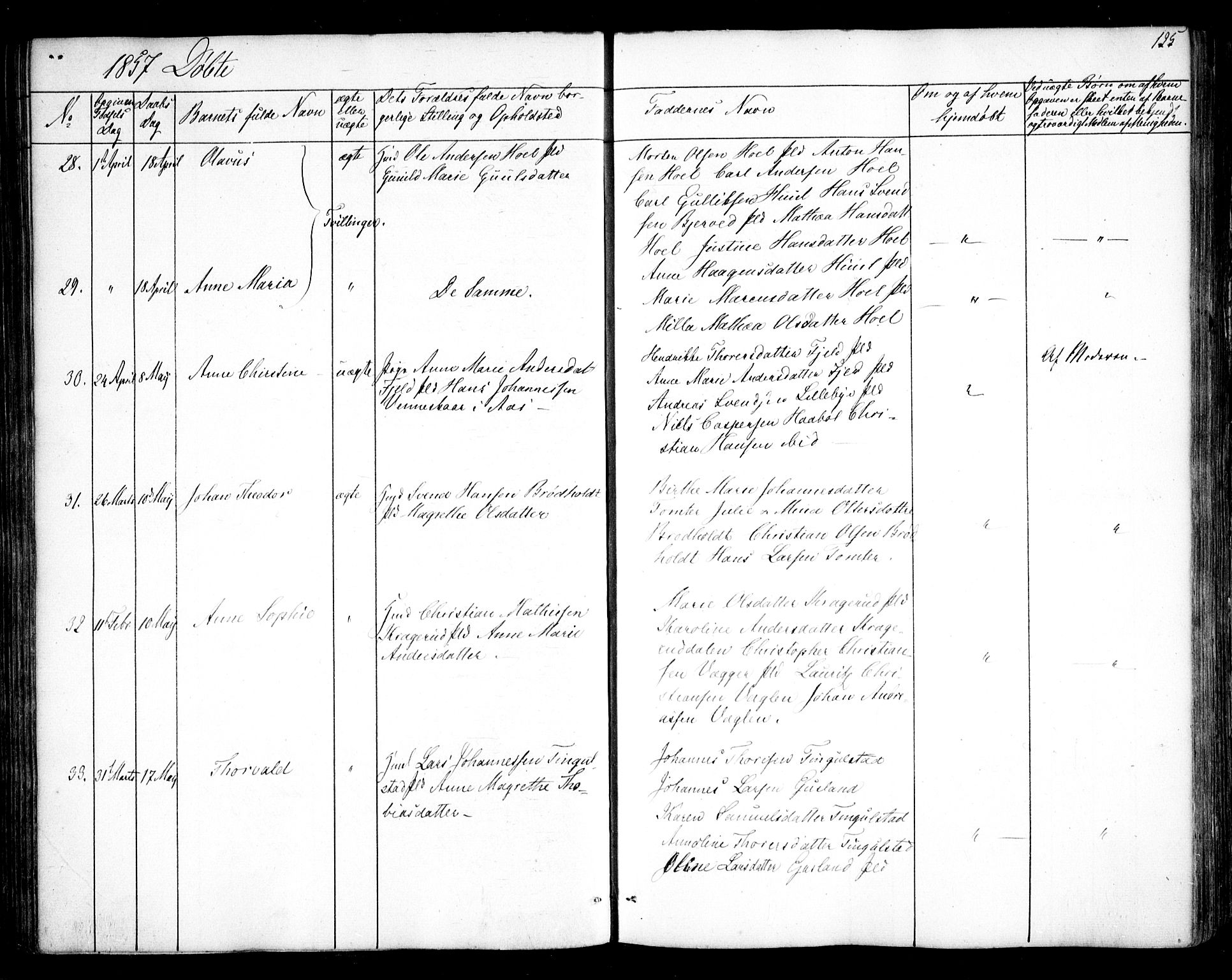 Hobøl prestekontor Kirkebøker, AV/SAO-A-2002/F/Fa/L0003: Parish register (official) no. I 3, 1842-1864, p. 125