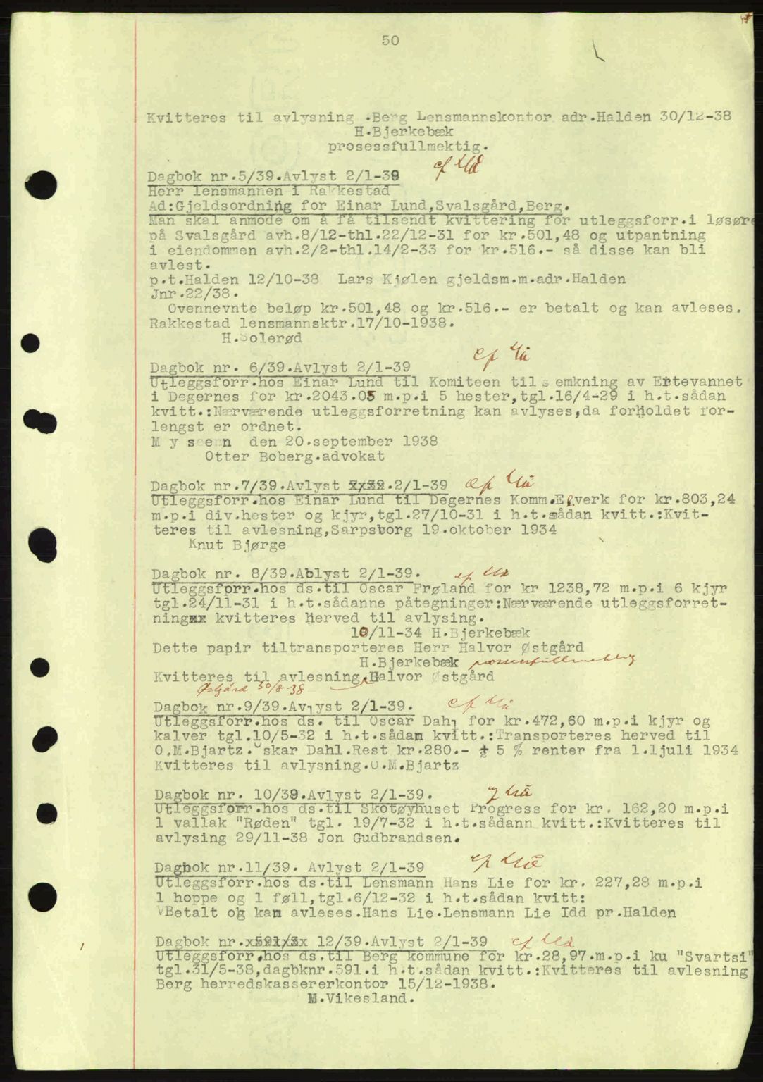 Idd og Marker sorenskriveri, AV/SAO-A-10283/G/Gb/Gbc/L0001: Mortgage book no. B1-3, 1936-1939, Diary no: : 5/1939