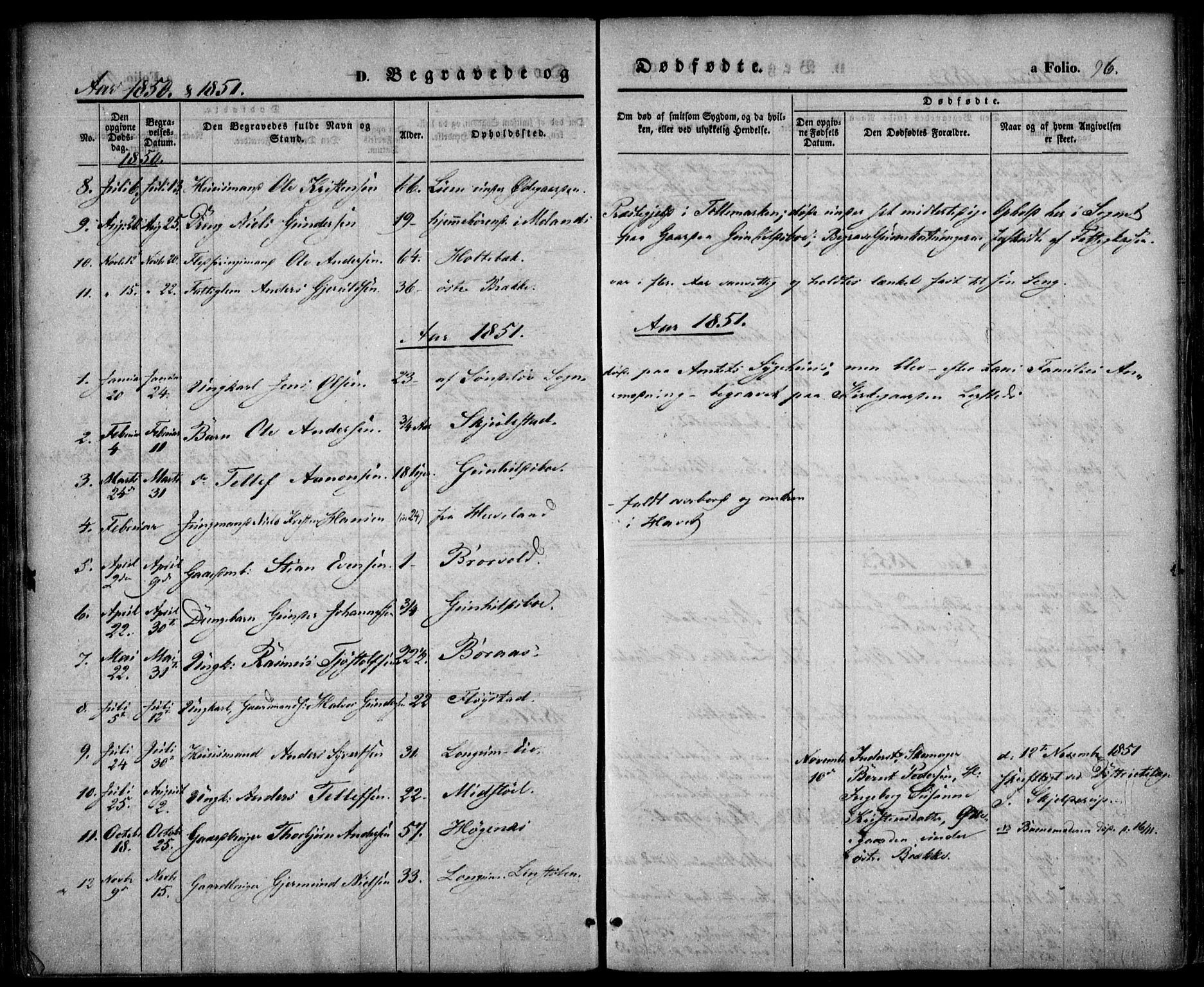 Austre Moland sokneprestkontor, SAK/1111-0001/F/Fa/Faa/L0007: Parish register (official) no. A 7, 1847-1857, p. 96