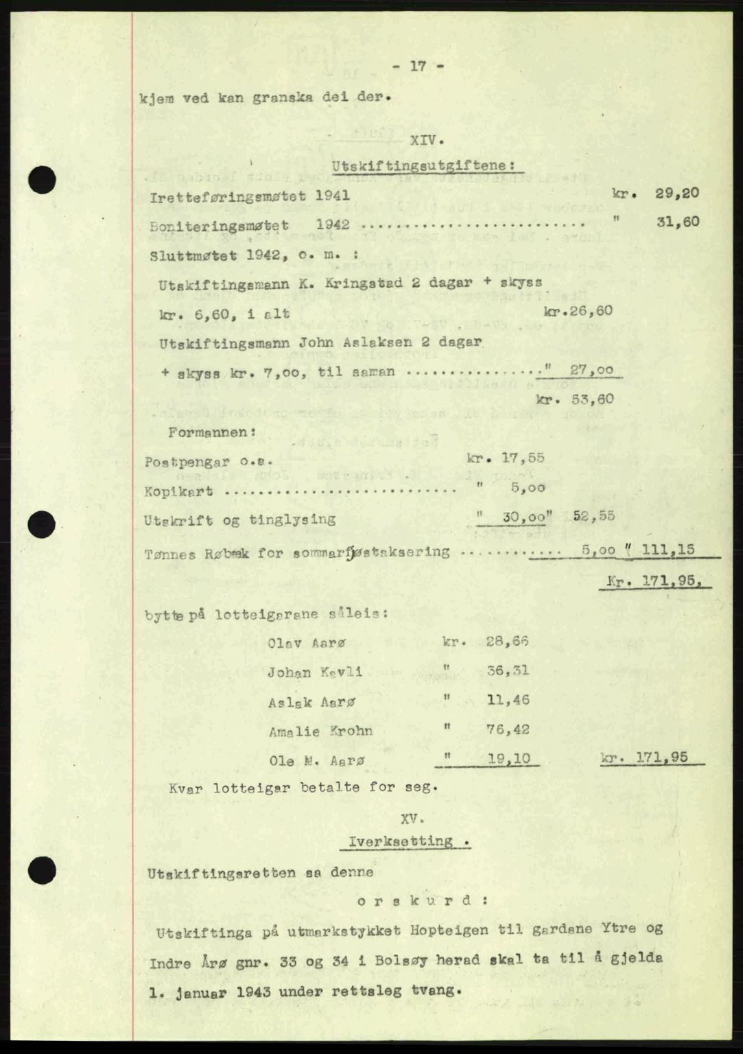 Romsdal sorenskriveri, AV/SAT-A-4149/1/2/2C: Mortgage book no. A13, 1942-1943, Diary no: : 2550/1942