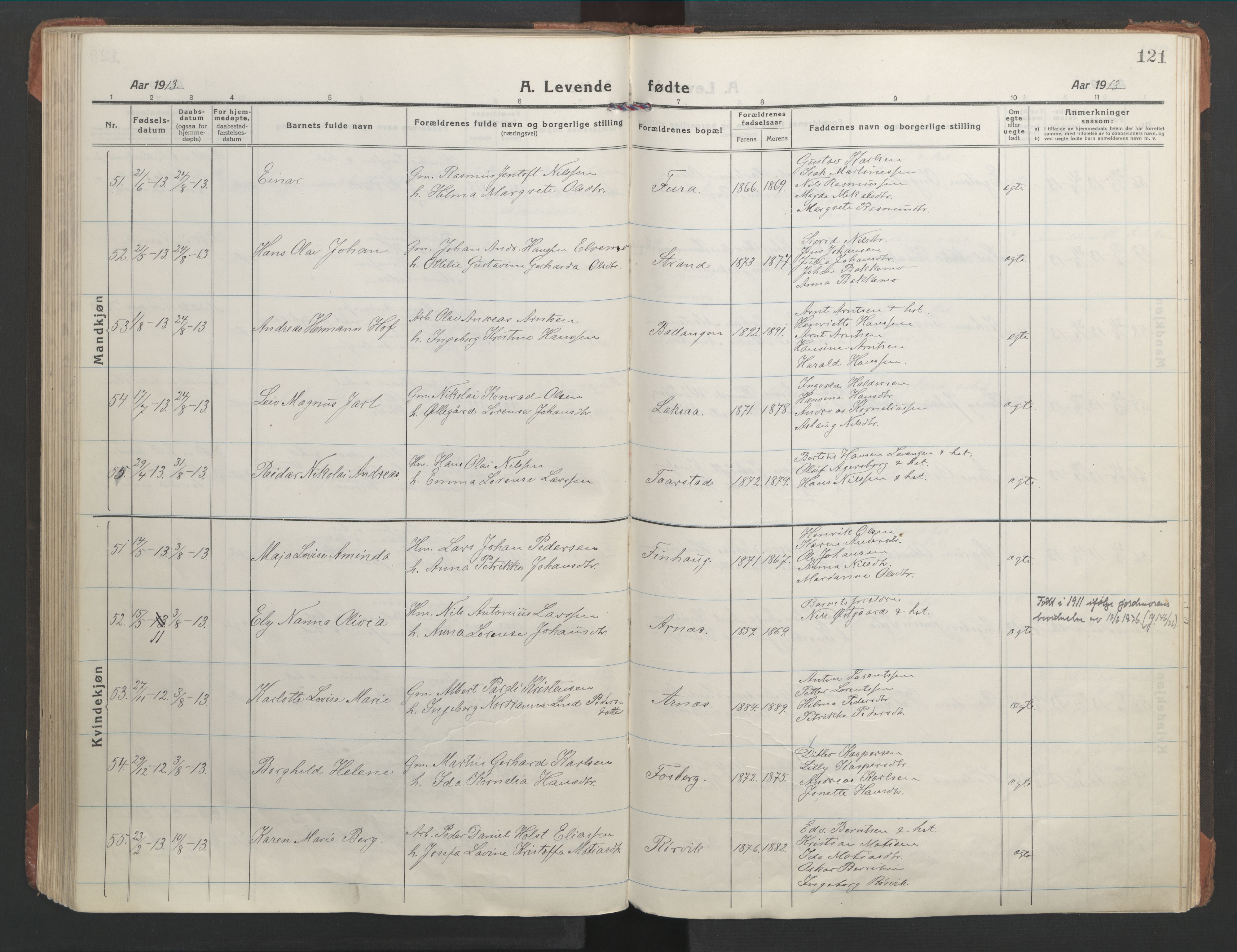 Ministerialprotokoller, klokkerbøker og fødselsregistre - Nordland, AV/SAT-A-1459/863/L0900: Parish register (official) no. 863A12, 1906-1915, p. 121