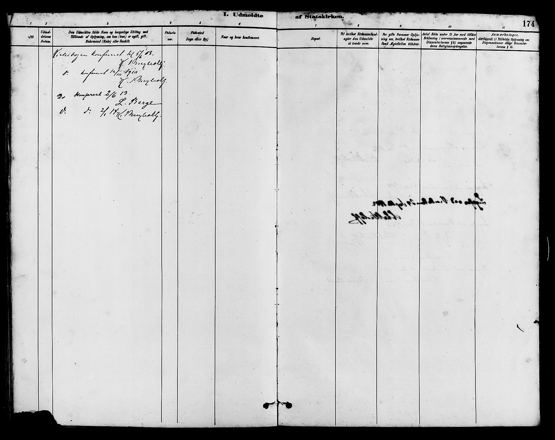 Vestre Slidre prestekontor, SAH/PREST-136/H/Ha/Hab/L0005: Parish register (copy) no. 5, 1881-1913, p. 174