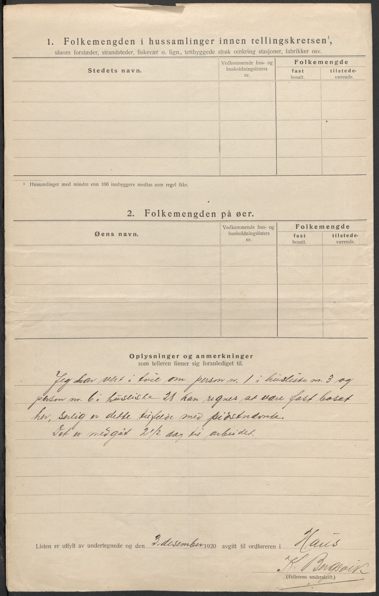 SAB, 1920 census for Haus, 1920, p. 17