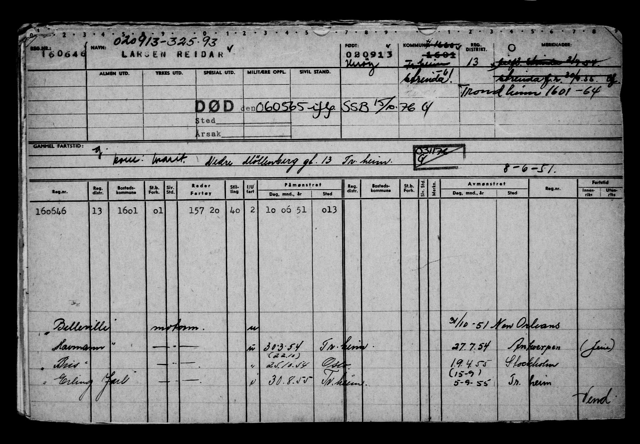 Direktoratet for sjømenn, AV/RA-S-3545/G/Gb/L0115: Hovedkort, 1913, p. 21