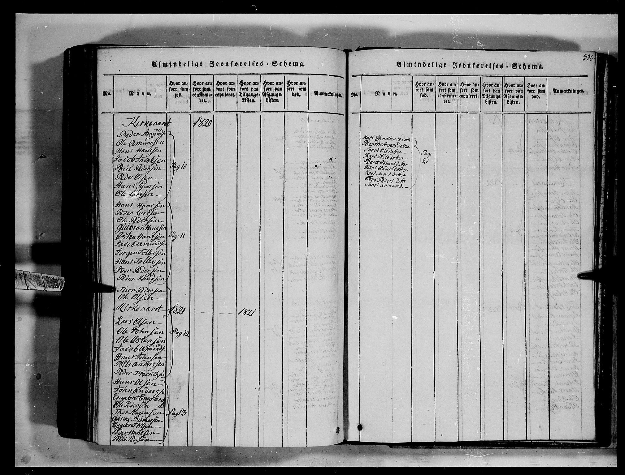 Fron prestekontor, SAH/PREST-078/H/Ha/Hab/L0002: Parish register (copy) no. 2, 1816-1850, p. 336