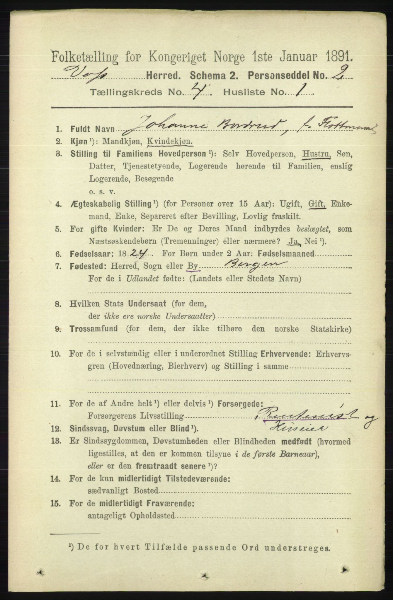 RA, 1891 census for 1235 Voss, 1891, p. 1569