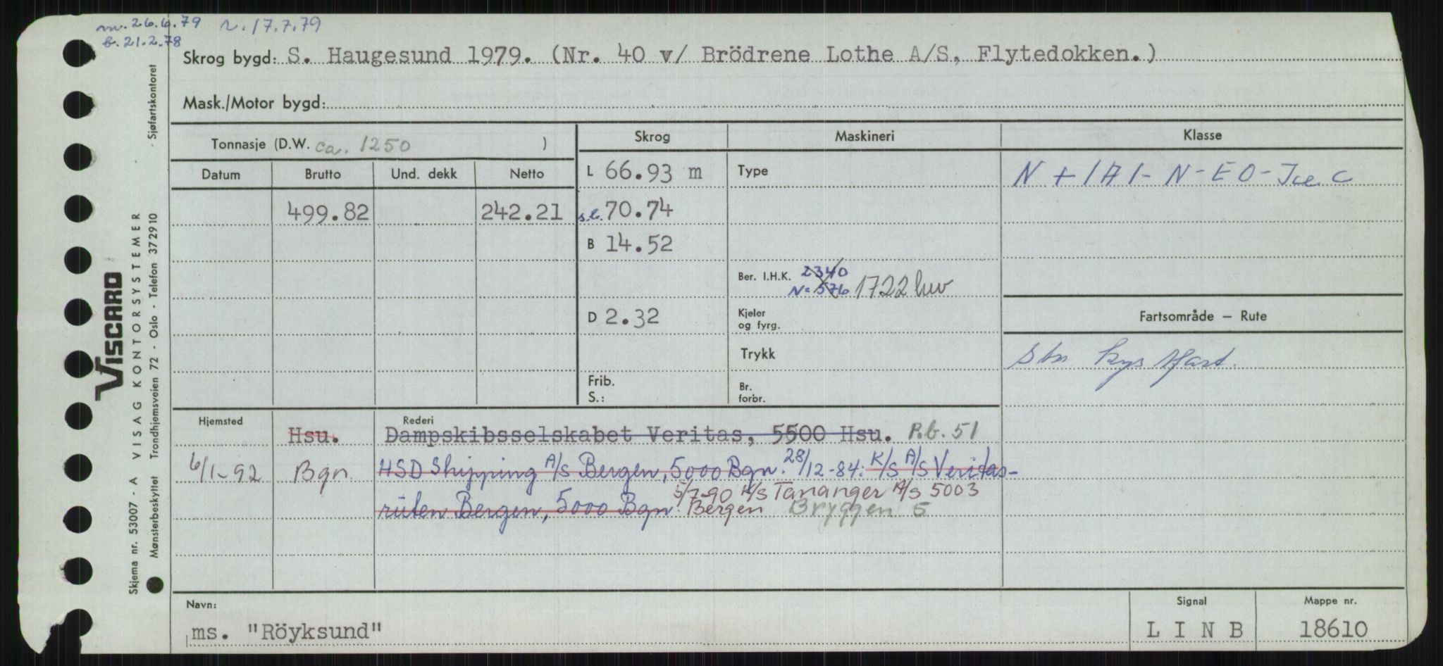 Sjøfartsdirektoratet med forløpere, Skipsmålingen, RA/S-1627/H/Ha/L0004/0002: Fartøy, Mas-R / Fartøy, Odin-R, p. 1013