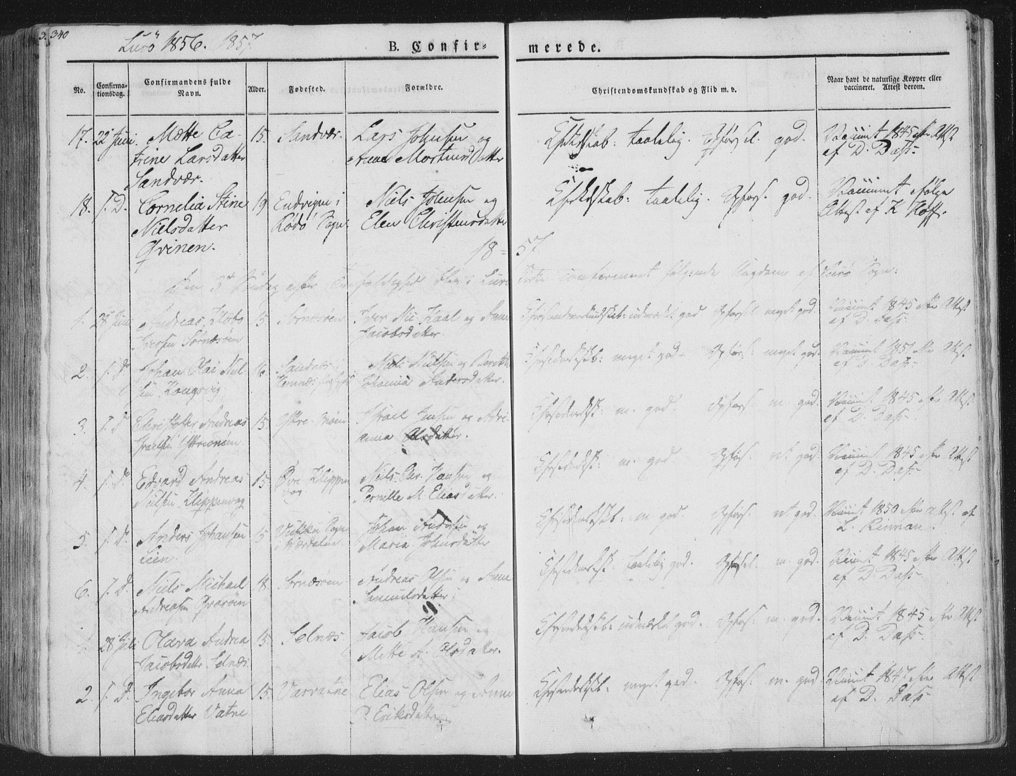 Ministerialprotokoller, klokkerbøker og fødselsregistre - Nordland, AV/SAT-A-1459/839/L0565: Parish register (official) no. 839A02, 1825-1862, p. 340