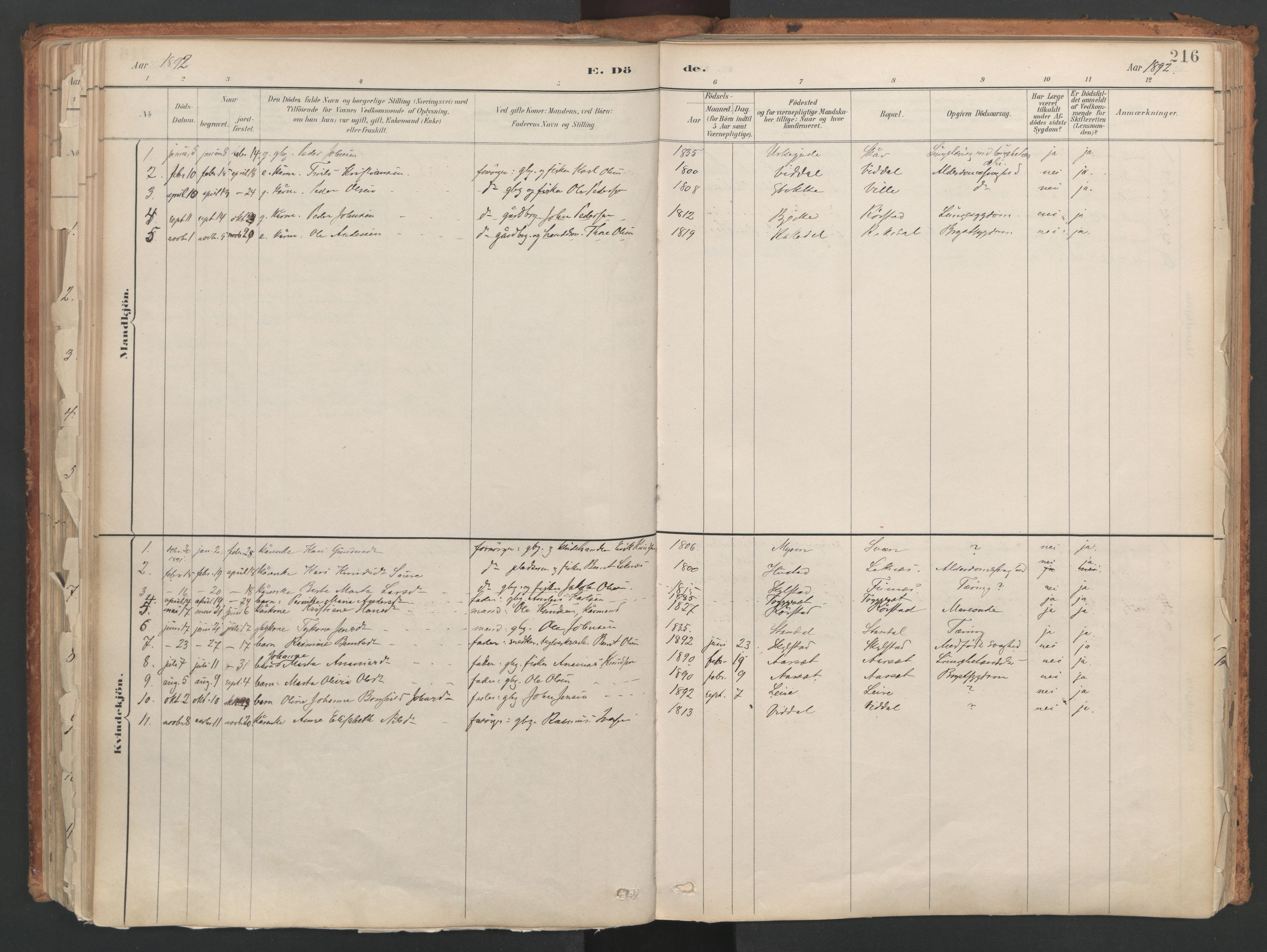 Ministerialprotokoller, klokkerbøker og fødselsregistre - Møre og Romsdal, SAT/A-1454/515/L0211: Parish register (official) no. 515A07, 1886-1910, p. 216
