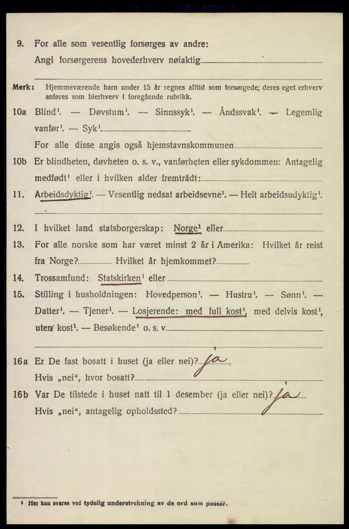 SAH, 1920 census for Tynset, 1920, p. 5505