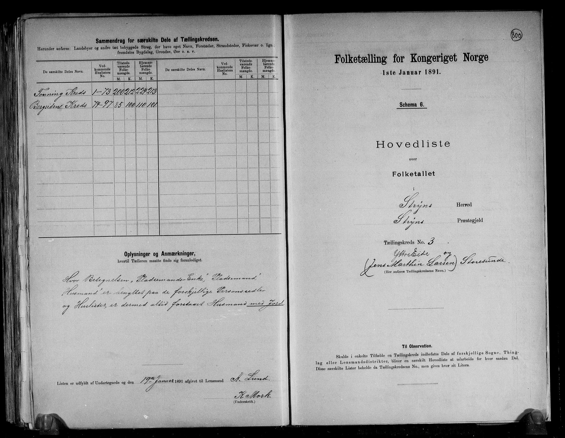 RA, 1891 census for 1448 Stryn, 1891, p. 15