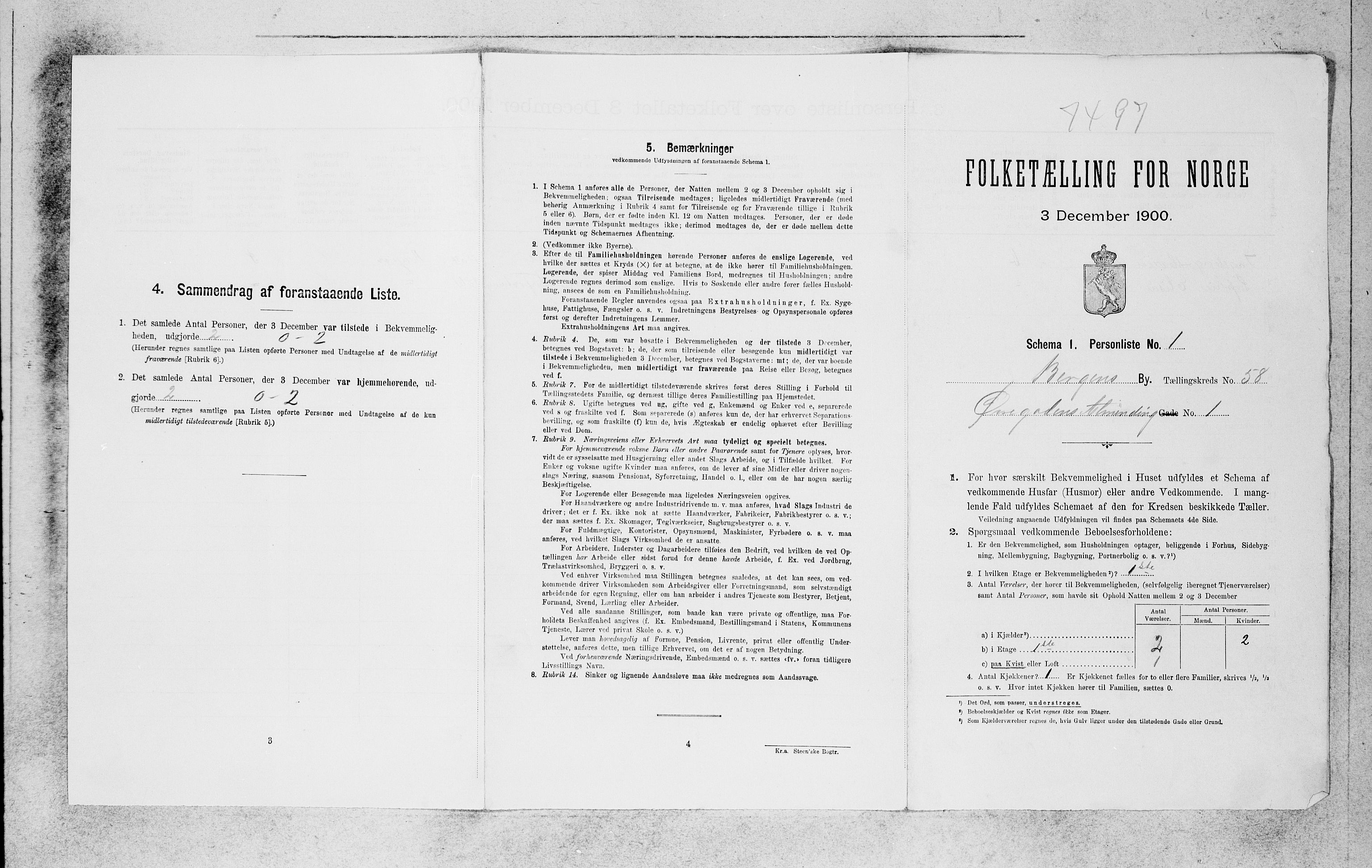 SAB, 1900 census for Bergen, 1900, p. 11907