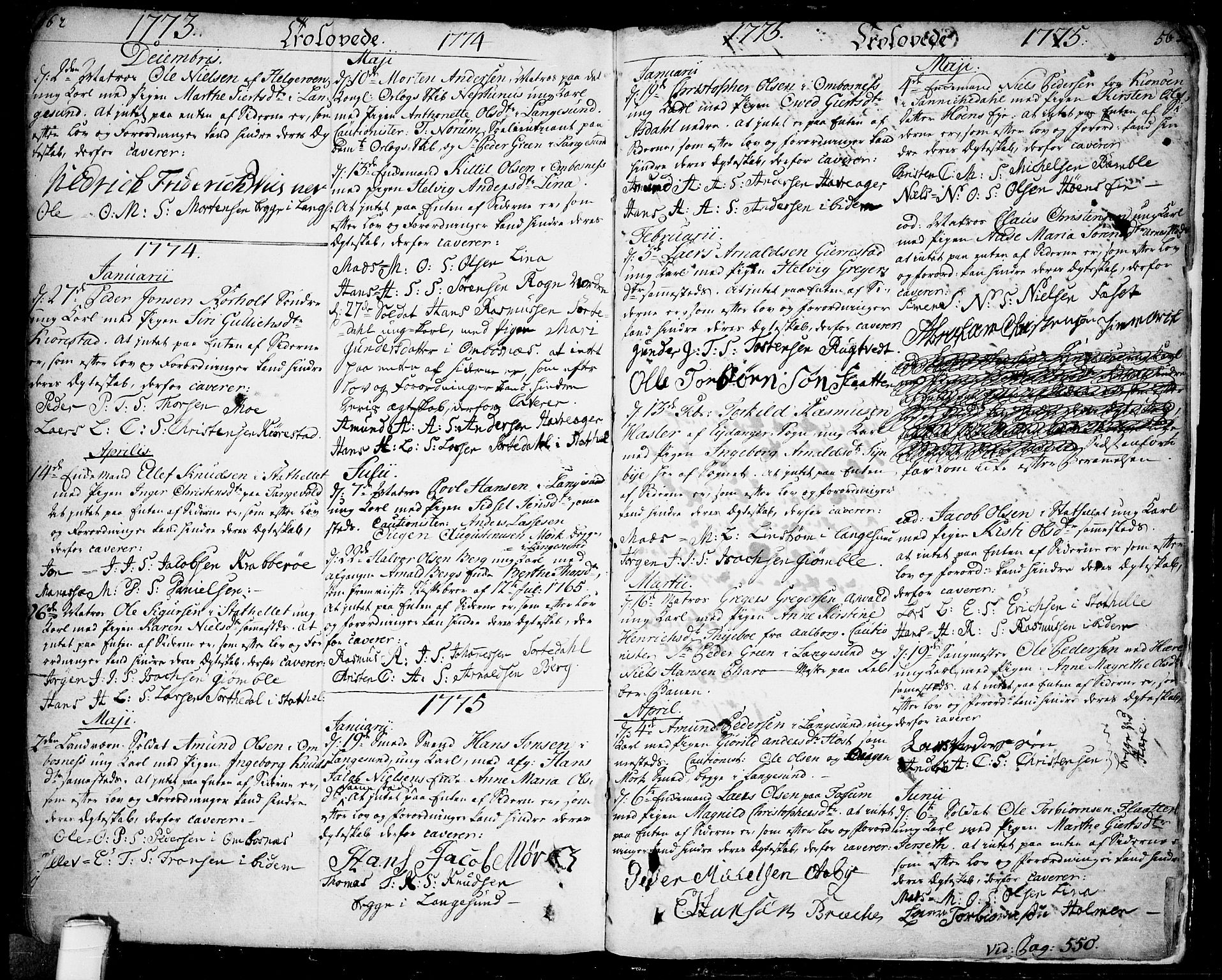 Bamble kirkebøker, SAKO/A-253/F/Fa/L0001: Parish register (official) no. I 1, 1702-1774, p. 562-563