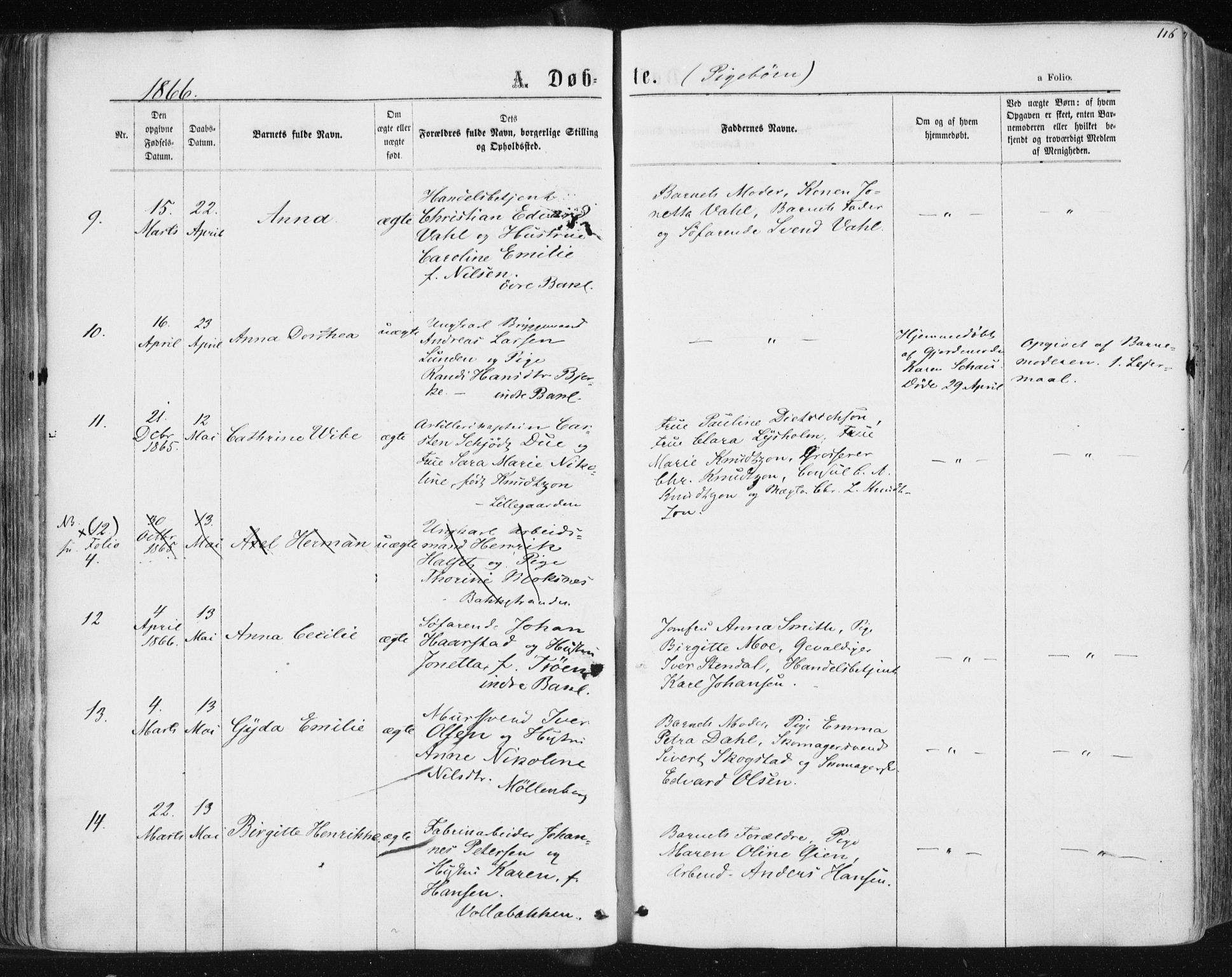 Ministerialprotokoller, klokkerbøker og fødselsregistre - Sør-Trøndelag, SAT/A-1456/604/L0186: Parish register (official) no. 604A07, 1866-1877, p. 116