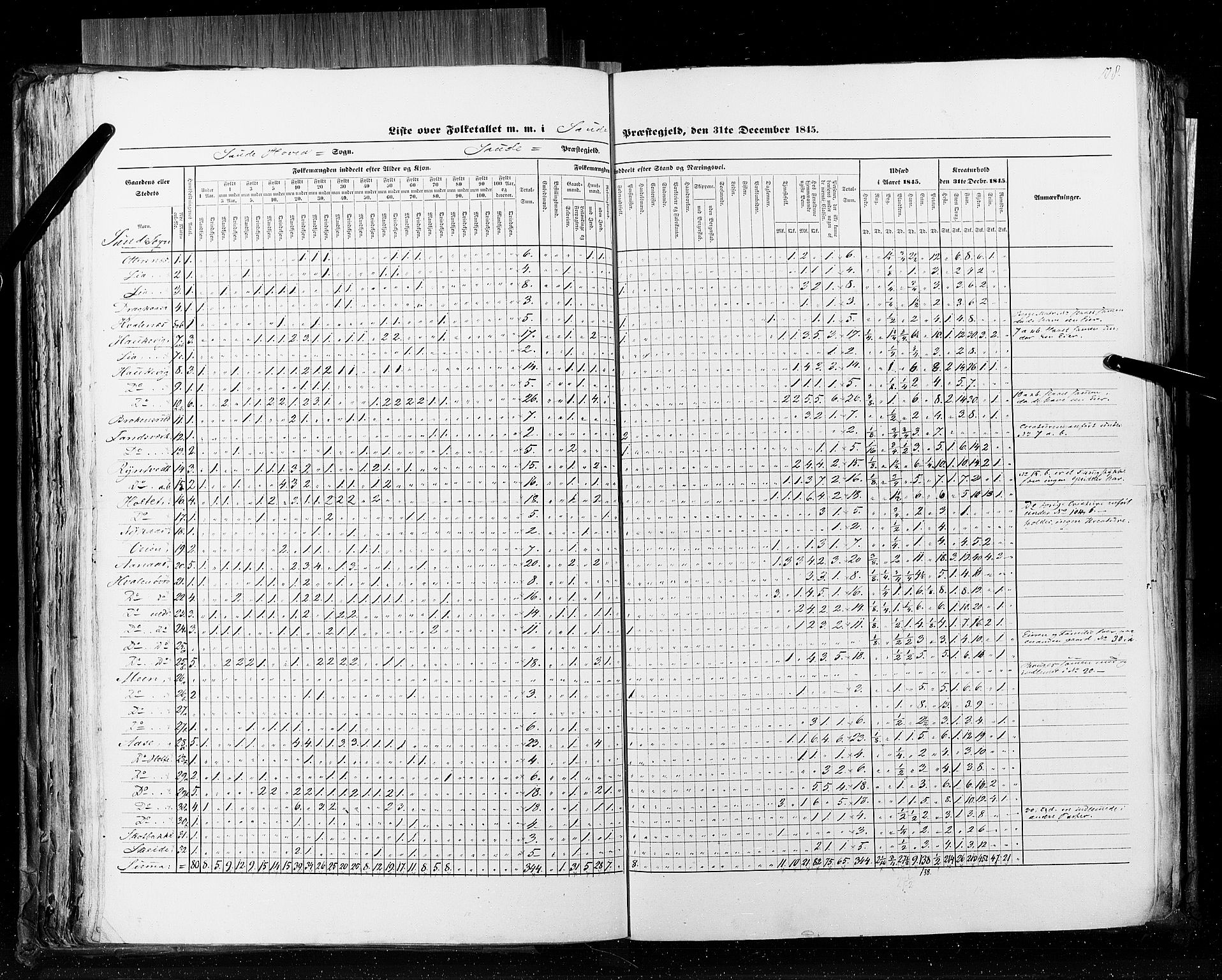 RA, Census 1845, vol. 5: Bratsberg amt og Nedenes og Råbyggelaget amt, 1845, p. 108