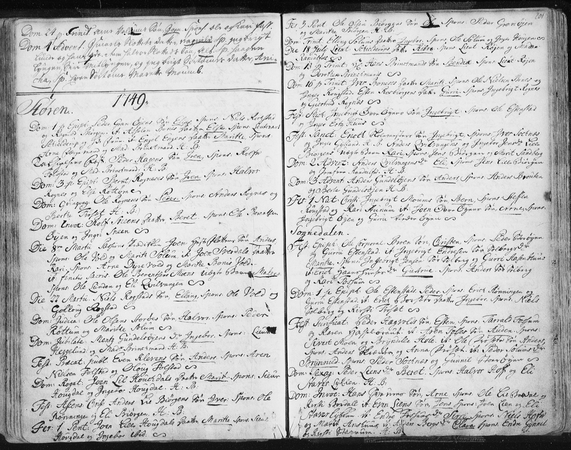 Ministerialprotokoller, klokkerbøker og fødselsregistre - Sør-Trøndelag, SAT/A-1456/687/L0991: Parish register (official) no. 687A02, 1747-1790, p. 201