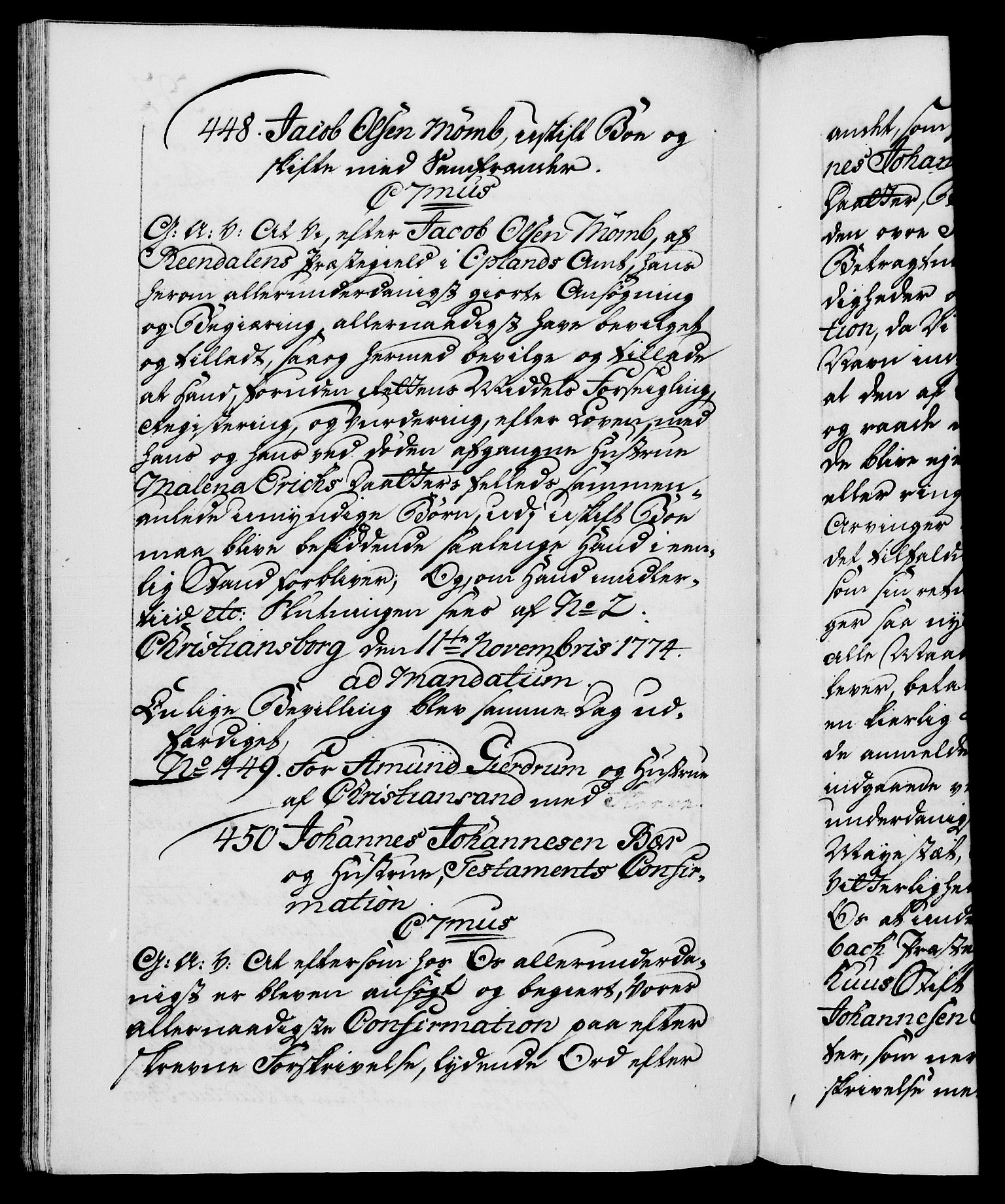 Danske Kanselli 1572-1799, AV/RA-EA-3023/F/Fc/Fca/Fcaa/L0046: Norske registre, 1773-1775, p. 592b