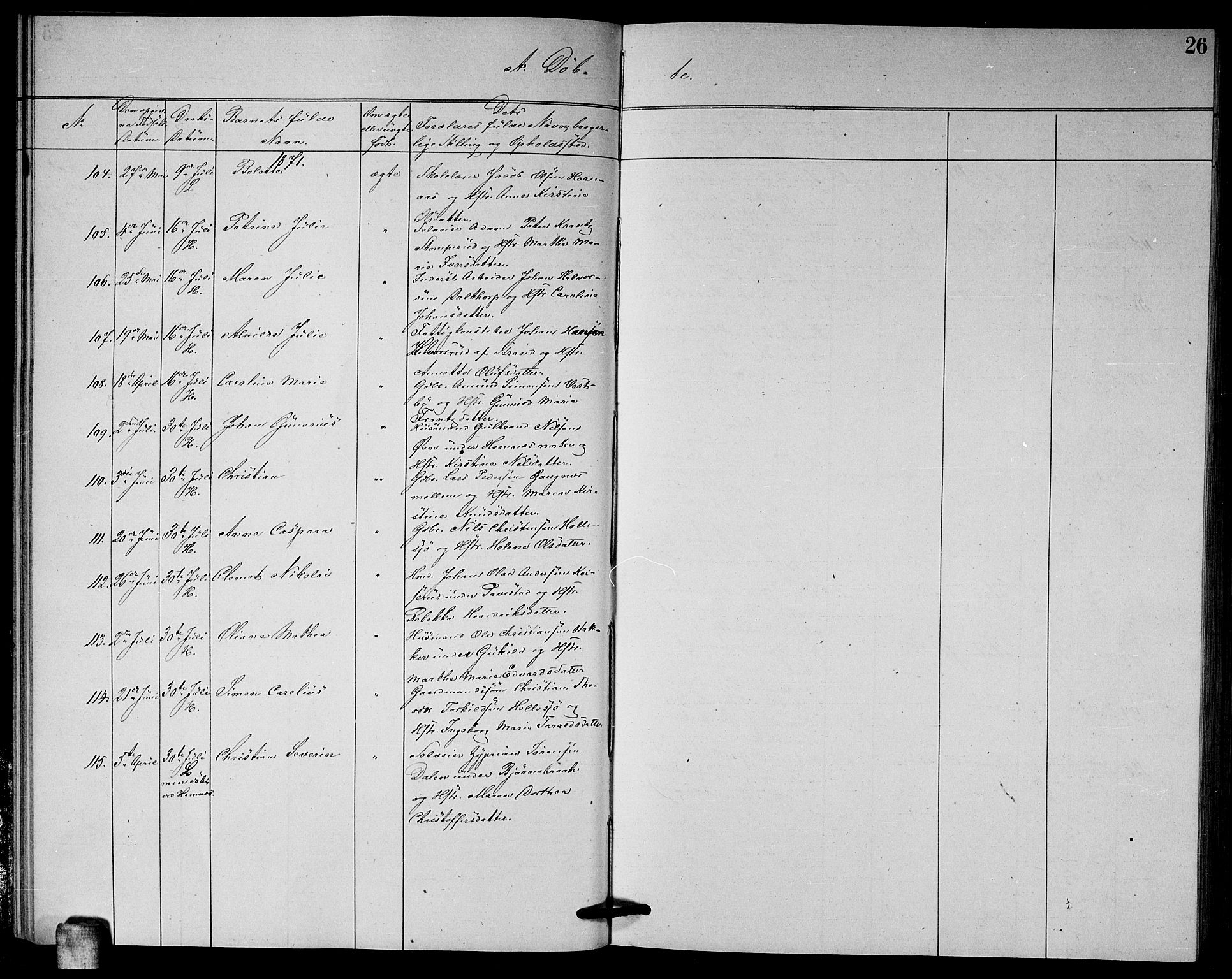 Høland prestekontor Kirkebøker, AV/SAO-A-10346a/G/Ga/L0006: Parish register (copy) no. I 6, 1869-1879, p. 26