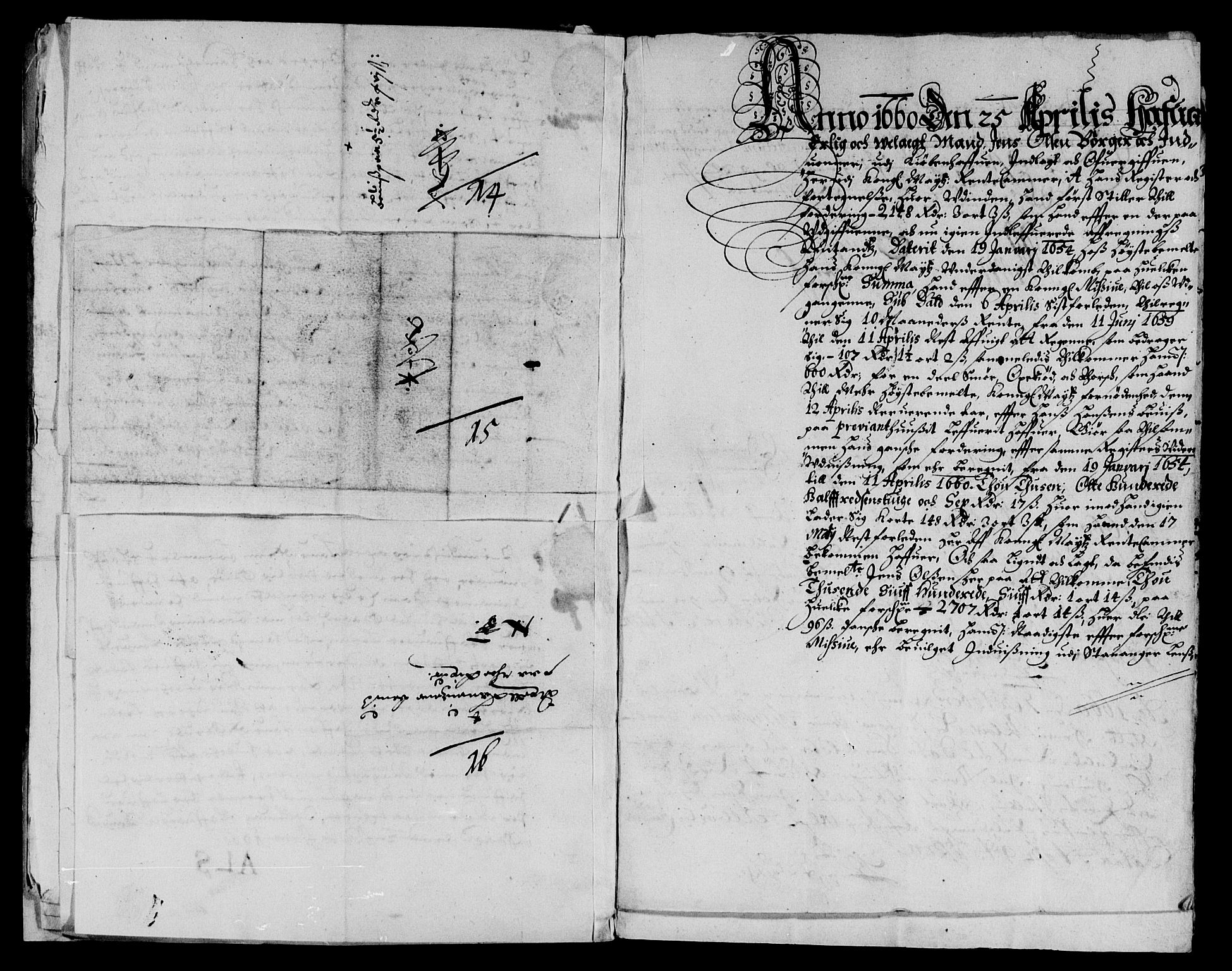 Rentekammeret inntil 1814, Reviderte regnskaper, Lensregnskaper, AV/RA-EA-5023/R/Rb/Rbs/L0040: Stavanger len, 1657-1660