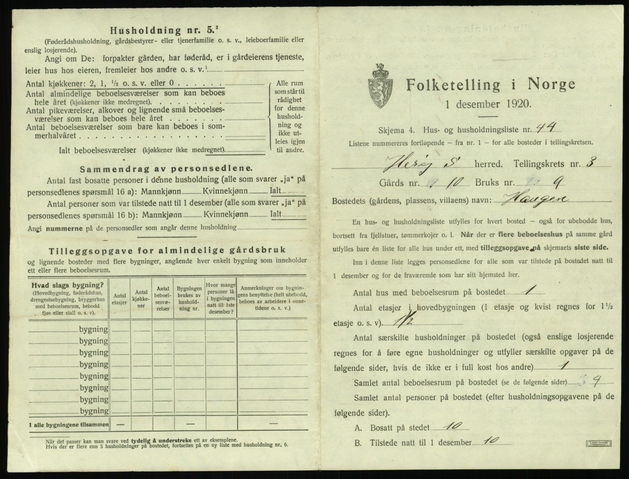 SAT, 1920 census for Herøy (MR), 1920, p. 267