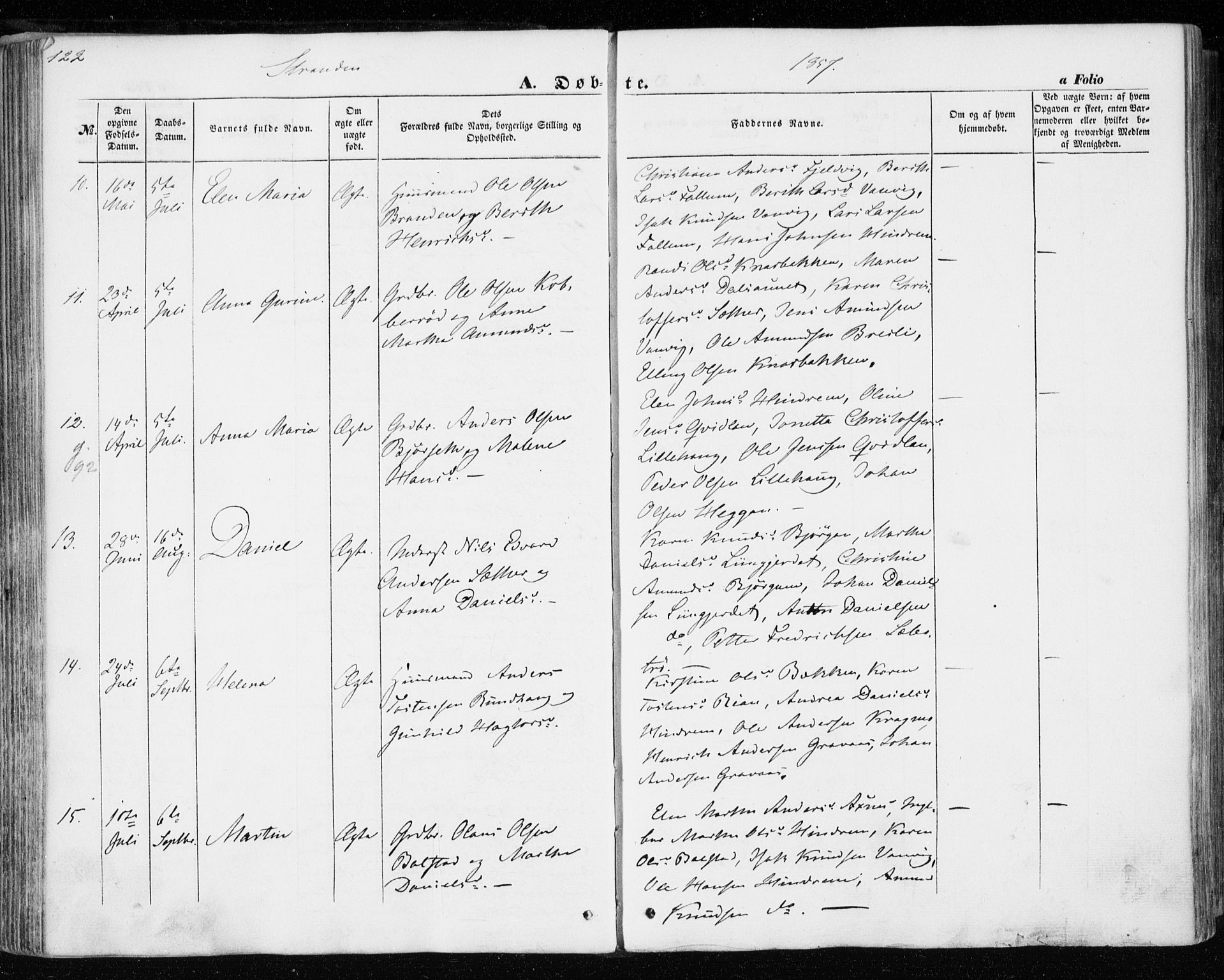 Ministerialprotokoller, klokkerbøker og fødselsregistre - Nord-Trøndelag, SAT/A-1458/701/L0008: Parish register (official) no. 701A08 /2, 1854-1863, p. 122
