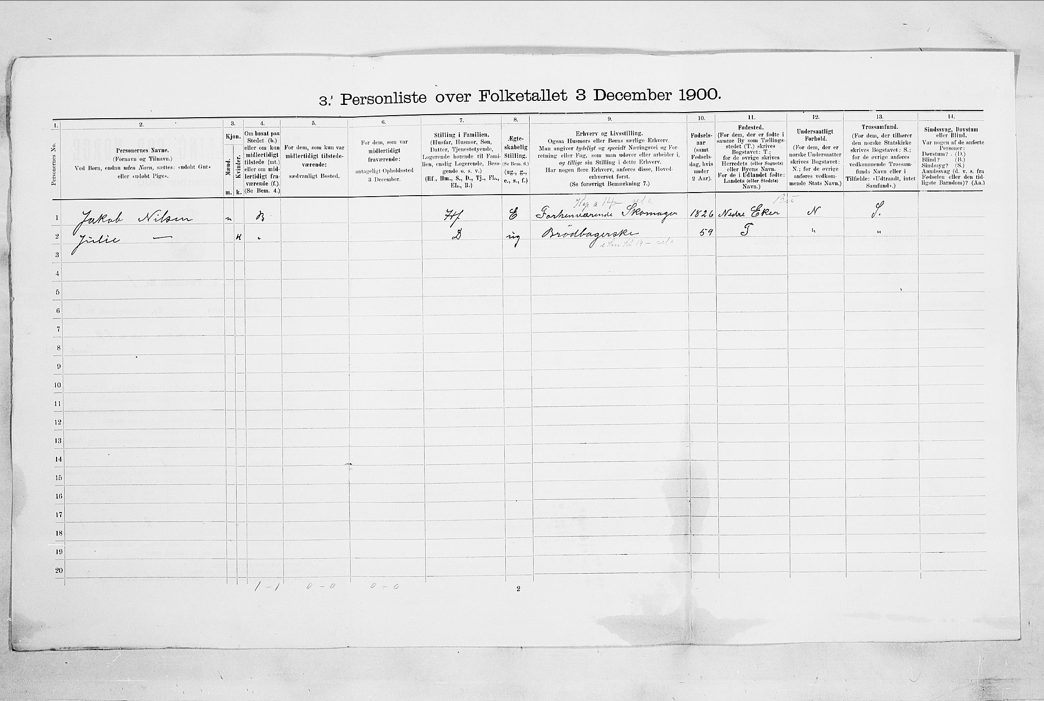 RA, 1900 census for Drammen, 1900, p. 461