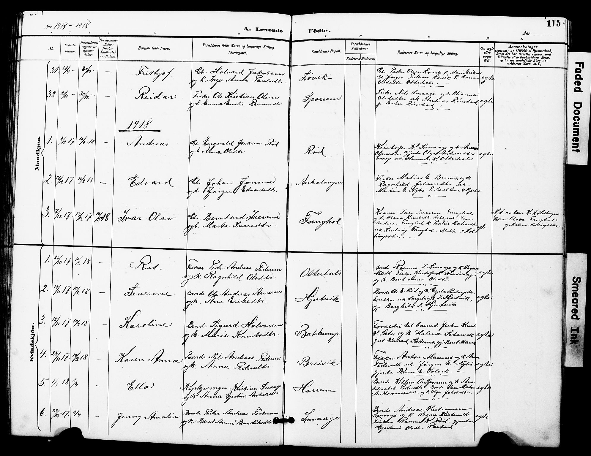 Ministerialprotokoller, klokkerbøker og fødselsregistre - Møre og Romsdal, SAT/A-1454/560/L0725: Parish register (copy) no. 560C02, 1895-1930, p. 115