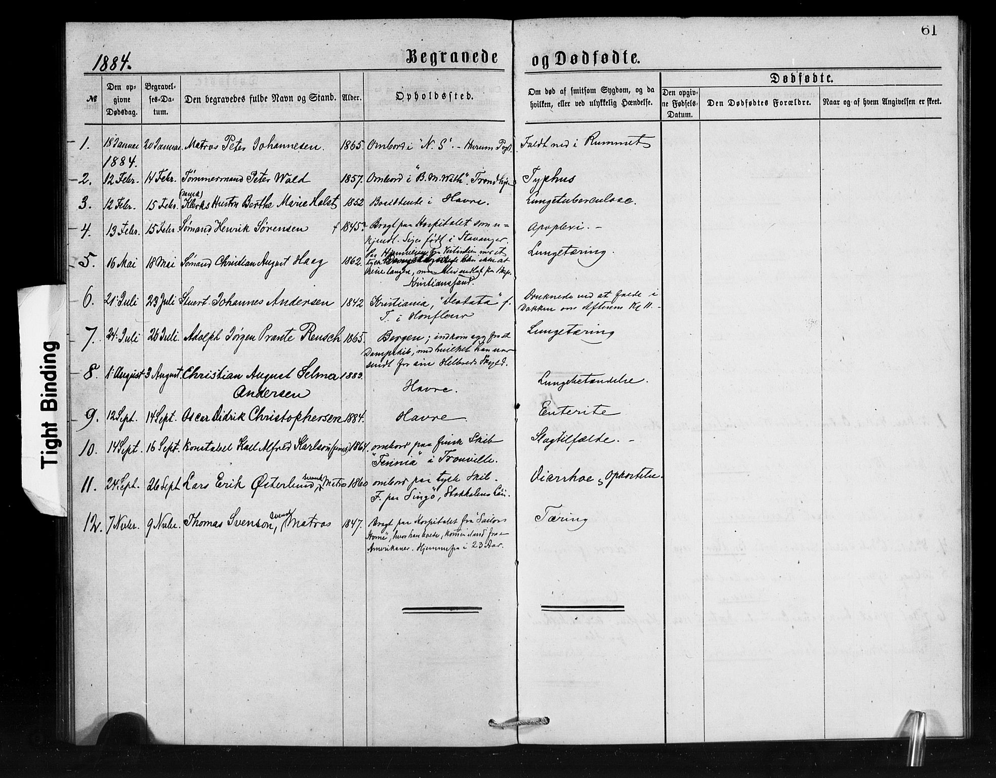 Den norske sjømannsmisjon i utlandet / Franske havner, SAB/SAB/PA-0108/H/Ha/Haa/L0001: Parish register (official) no. A 1, 1873-1889, p. 61