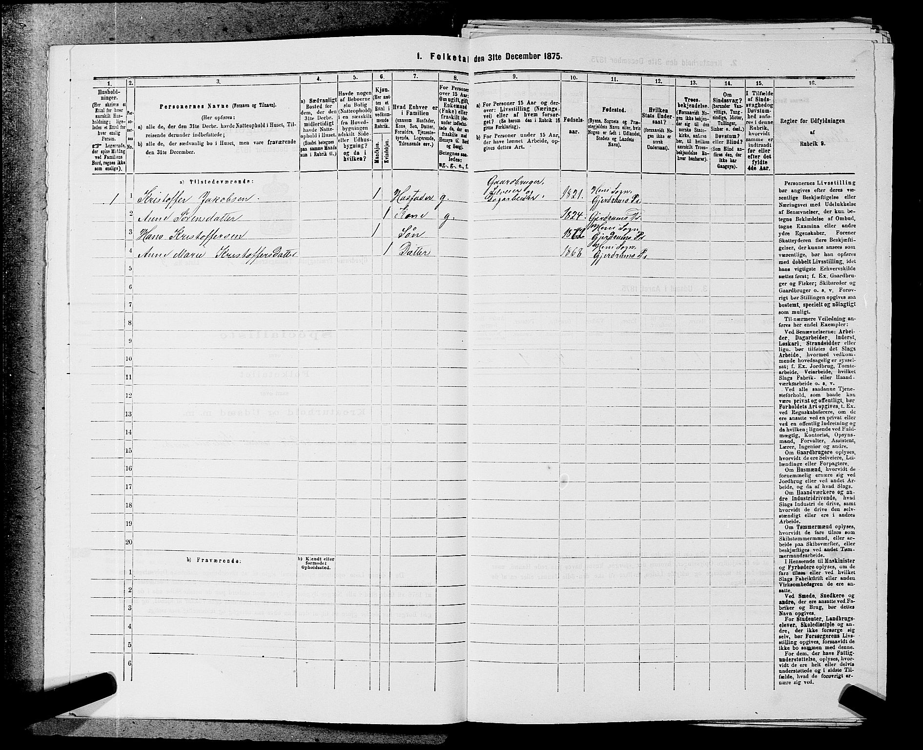 RA, 1875 census for 0234P Gjerdrum, 1875, p. 388