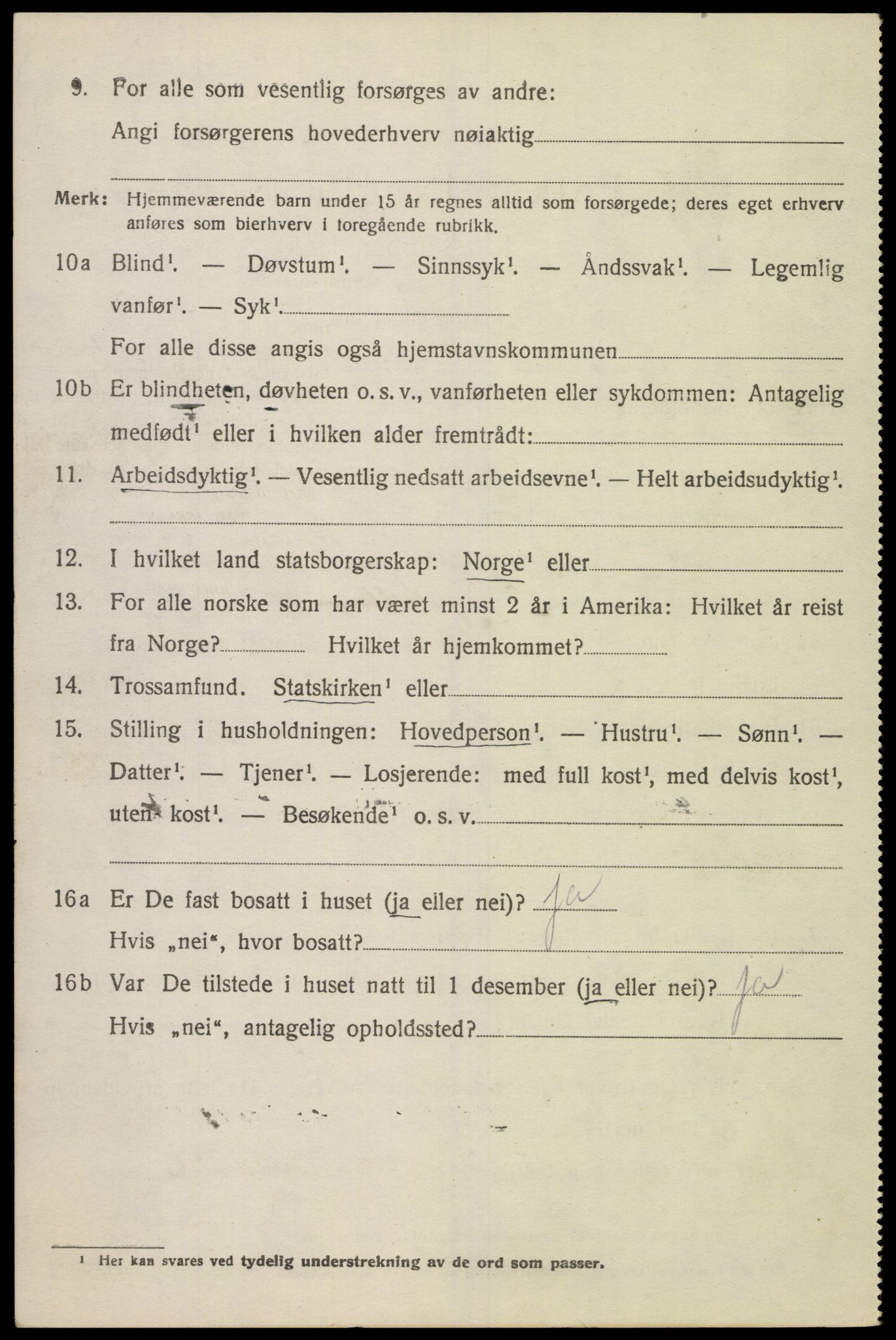 SAK, 1920 census for Grindheim, 1920, p. 890