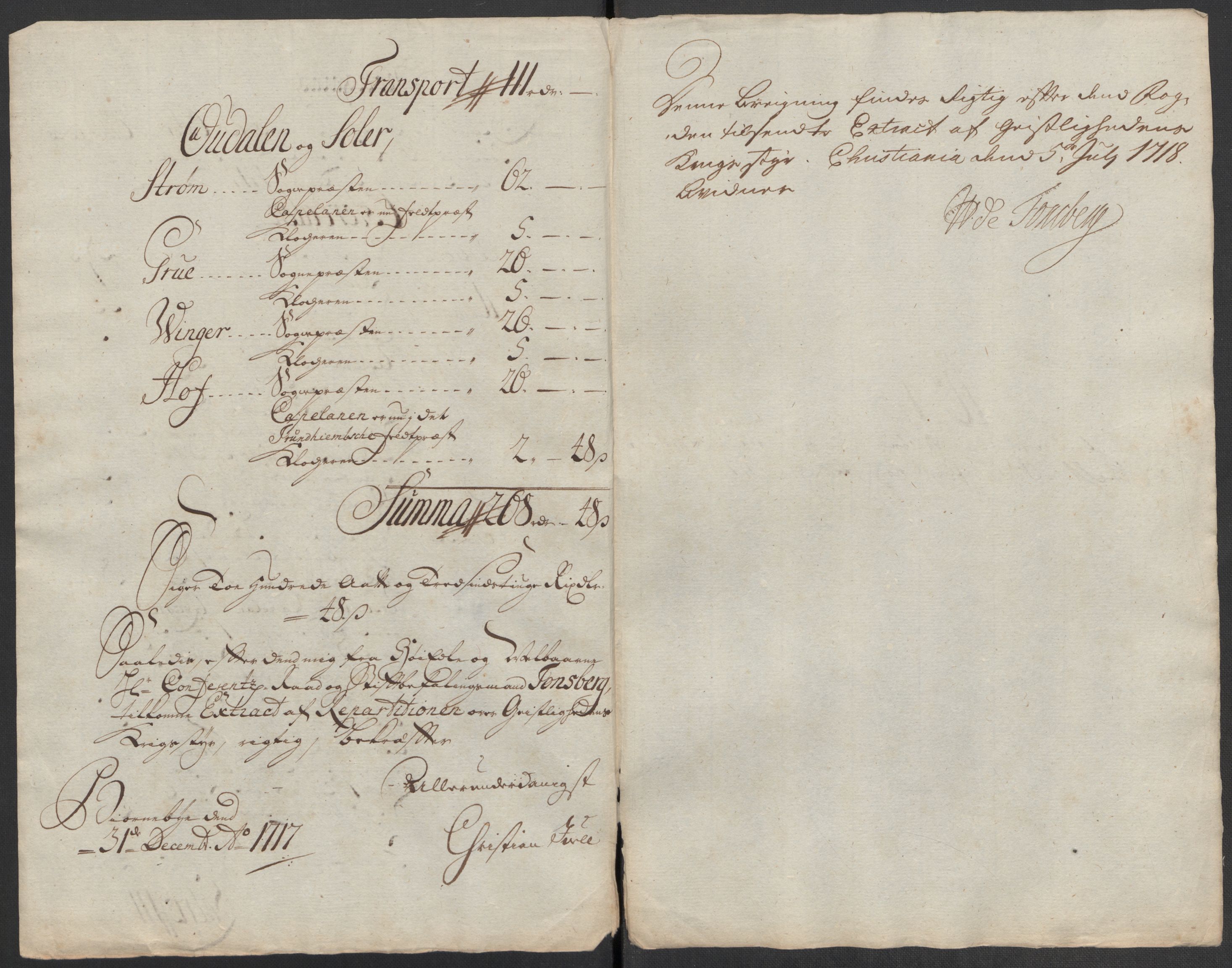 Rentekammeret inntil 1814, Reviderte regnskaper, Fogderegnskap, AV/RA-EA-4092/R13/L0856: Fogderegnskap Solør, Odal og Østerdal, 1717, p. 152