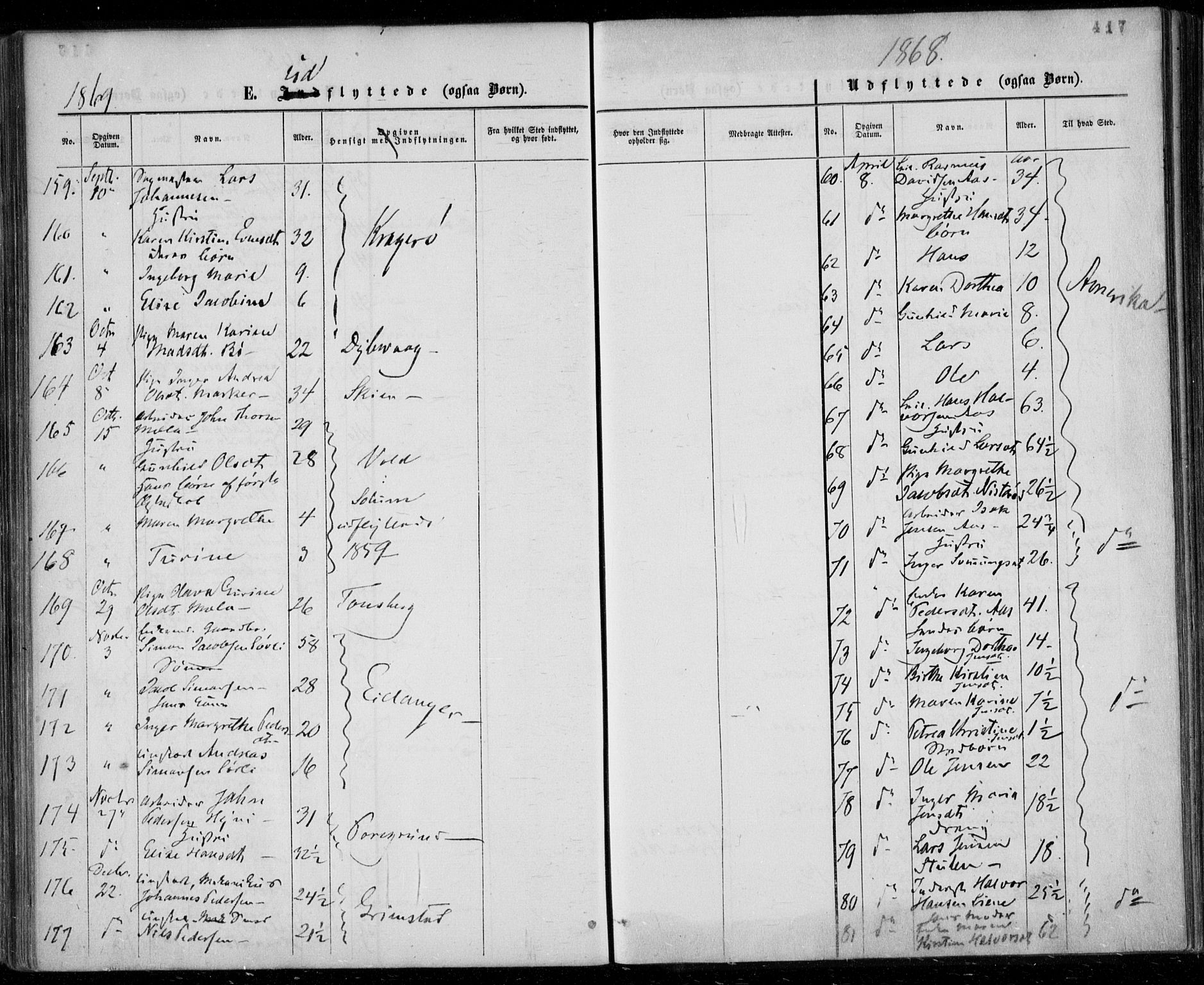 Gjerpen kirkebøker, SAKO/A-265/F/Fa/L0008b: Parish register (official) no. I 8B, 1857-1871, p. 417