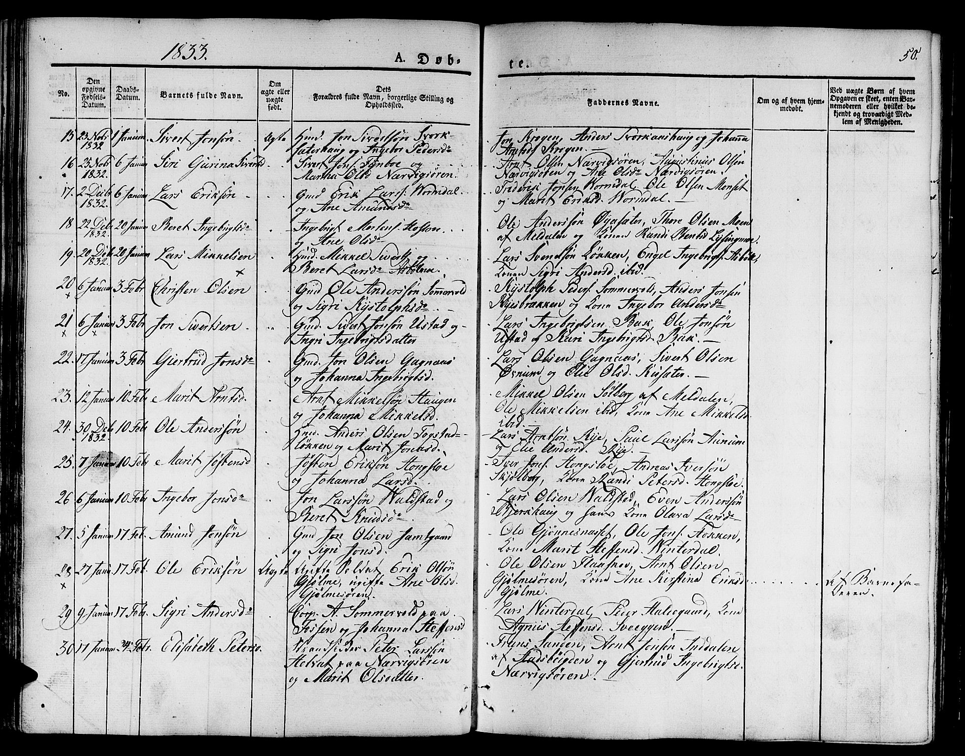 Ministerialprotokoller, klokkerbøker og fødselsregistre - Sør-Trøndelag, SAT/A-1456/668/L0804: Parish register (official) no. 668A04, 1826-1839, p. 50