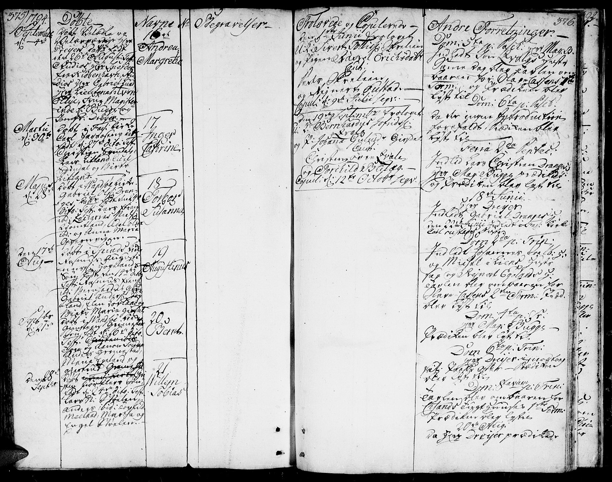 Herad sokneprestkontor, SAK/1111-0018/F/Fa/Faa/L0001: Parish register (official) no. A 1 /1, 1768-1799, p. 375-376