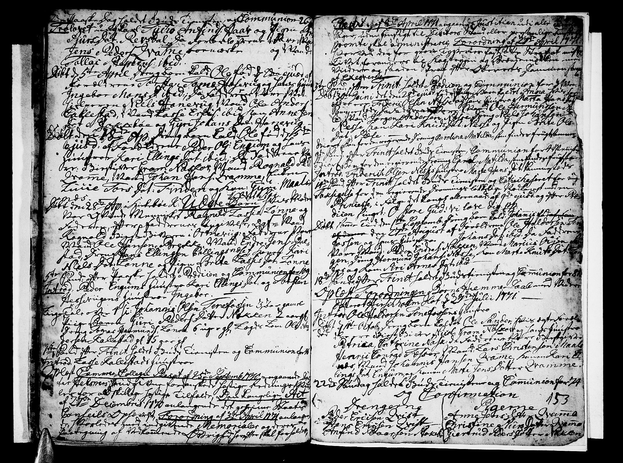 Vik sokneprestembete, SAB/A-81501: Parish register (official) no. A 3 /4, 1755-1771, p. 153