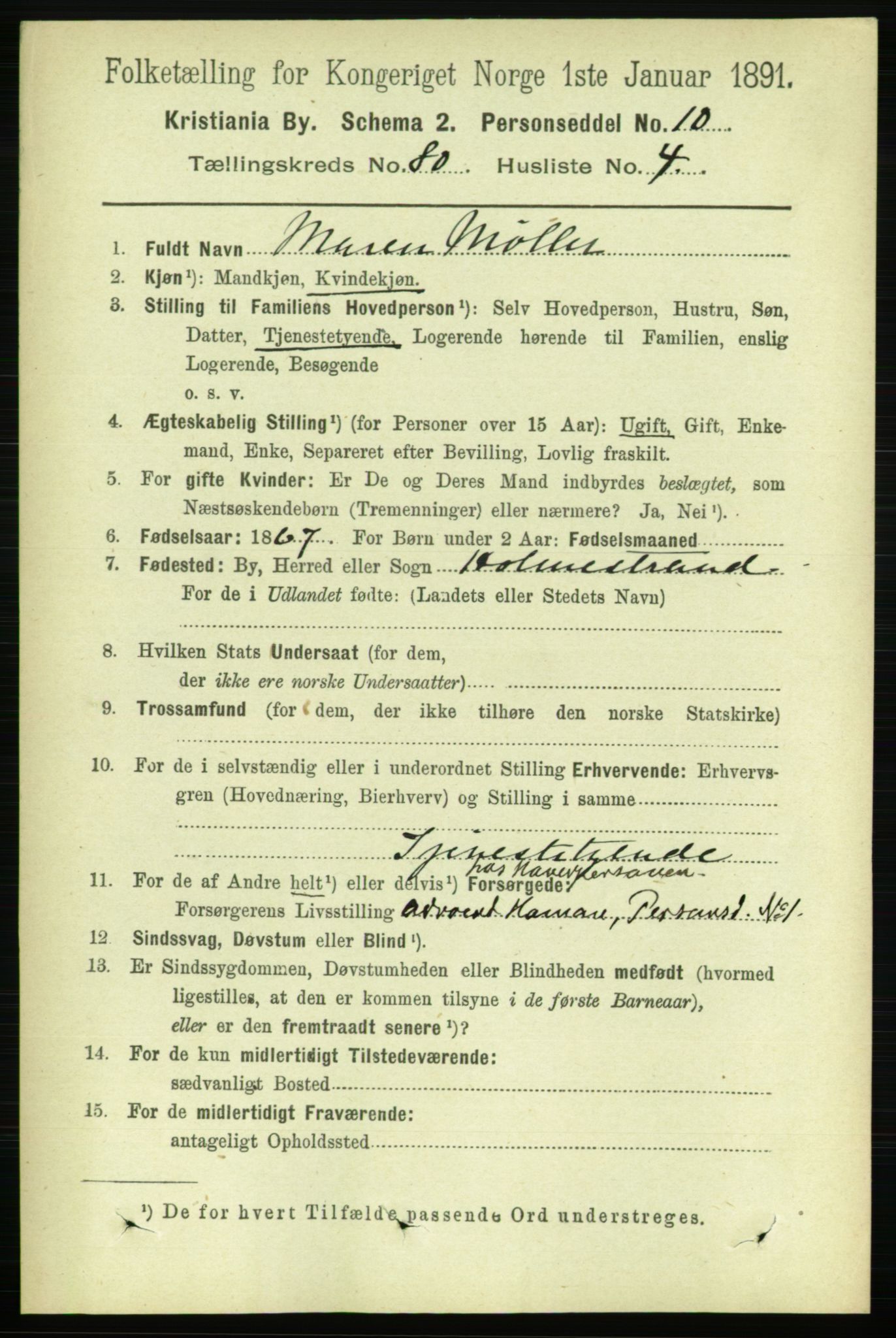 RA, 1891 census for 0301 Kristiania, 1891, p. 41311