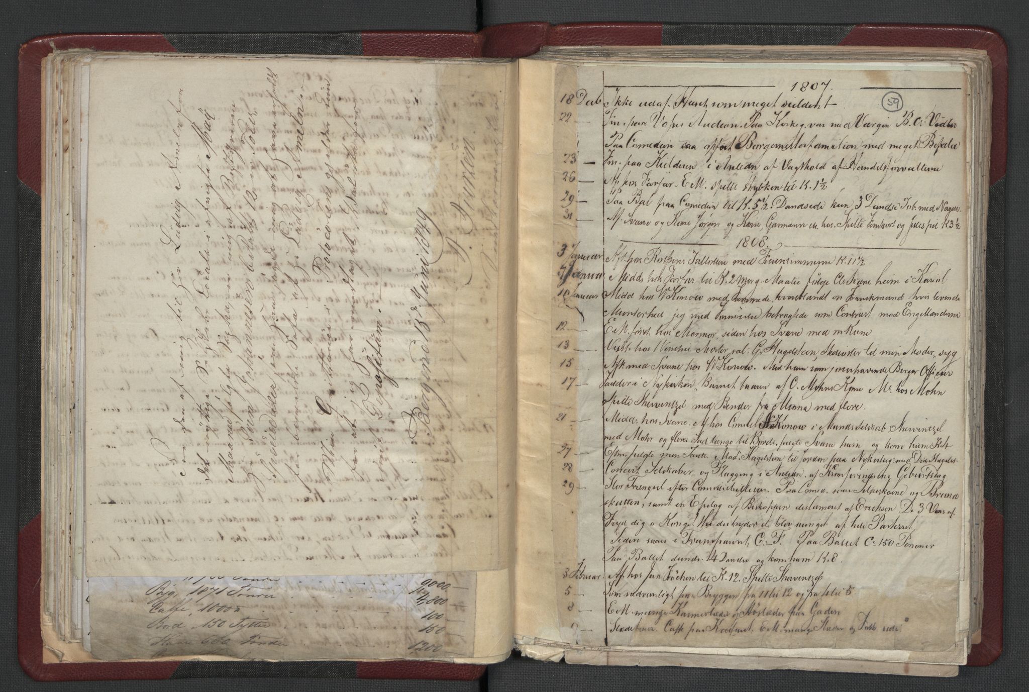 Meltzer, Fredrik, RA/PA-0028/F/L0001: Dagbok for årene 1796-1808, 1811, 1817, 1796-1817, p. 58b-59a