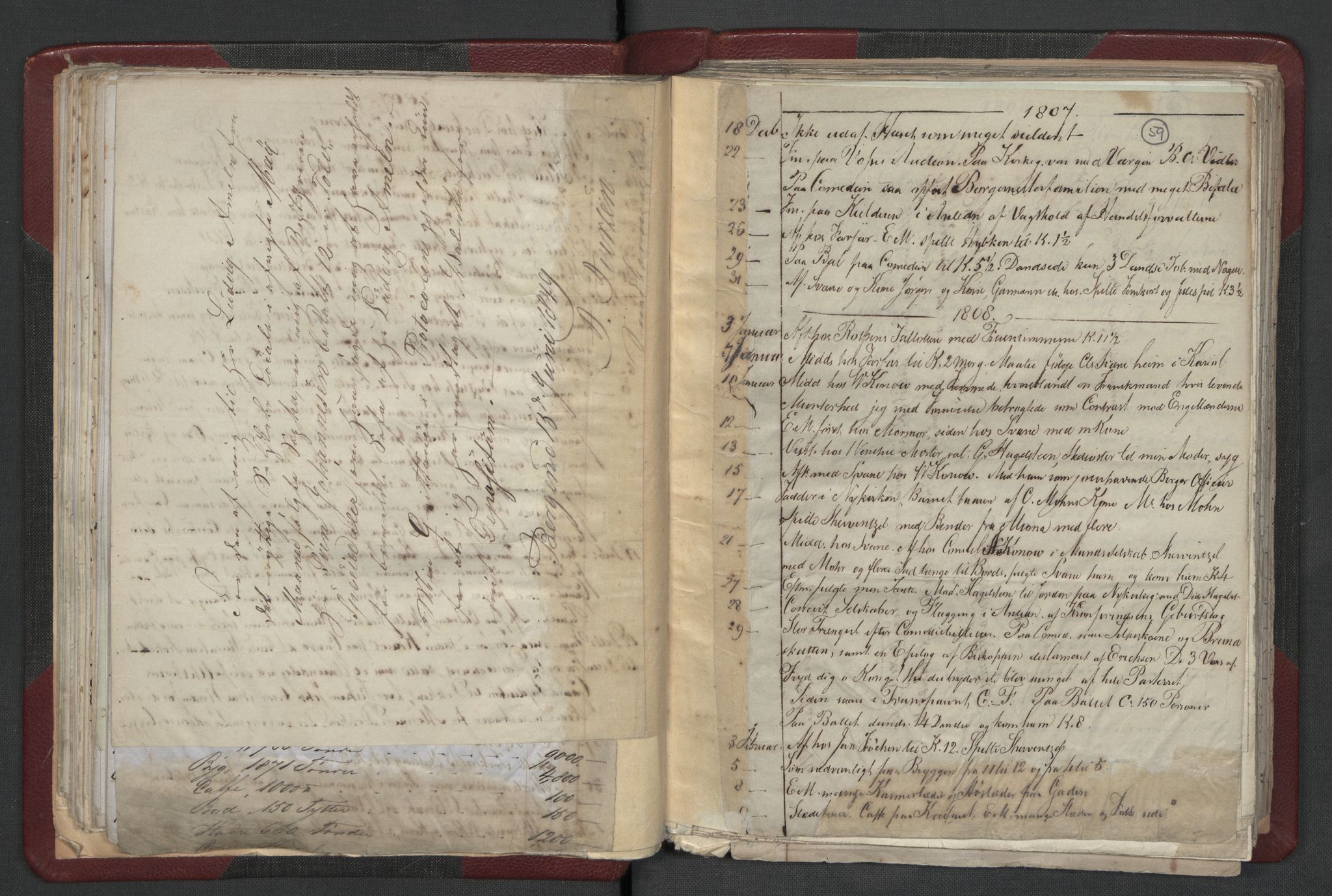 Meltzer, Fredrik, AV/RA-PA-0028/F/L0001: Dagbok for årene 1796-1808, 1811, 1817, 1796-1817, p. 58b-59a