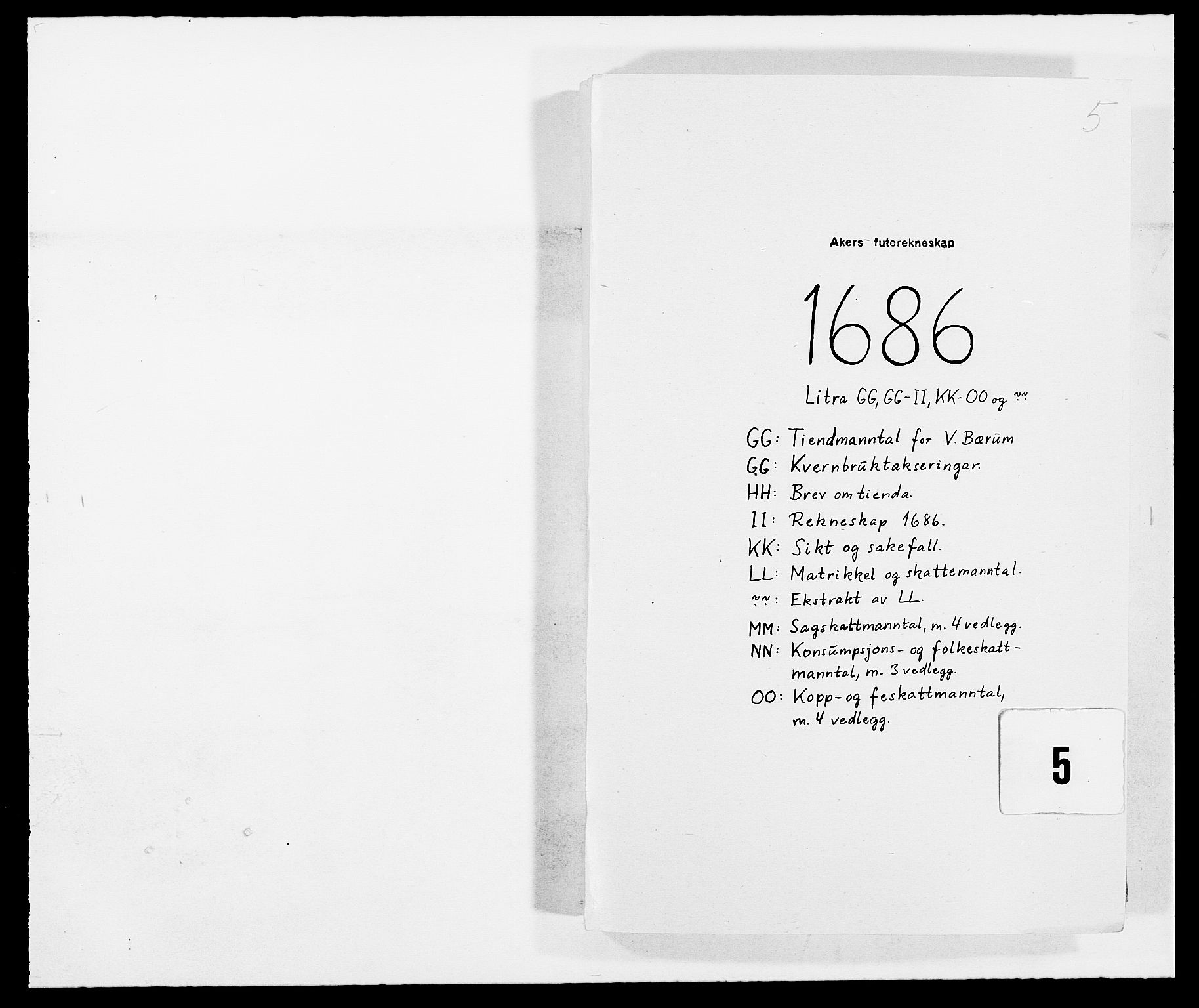 Rentekammeret inntil 1814, Reviderte regnskaper, Fogderegnskap, RA/EA-4092/R08/L0422: Fogderegnskap Aker, 1684-1686, p. 1
